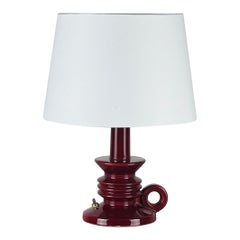 Tisch- oder Schreibtischlampe „Bougeoir“ aus Keramik mit Pergamentpapierschirm aus Keramik