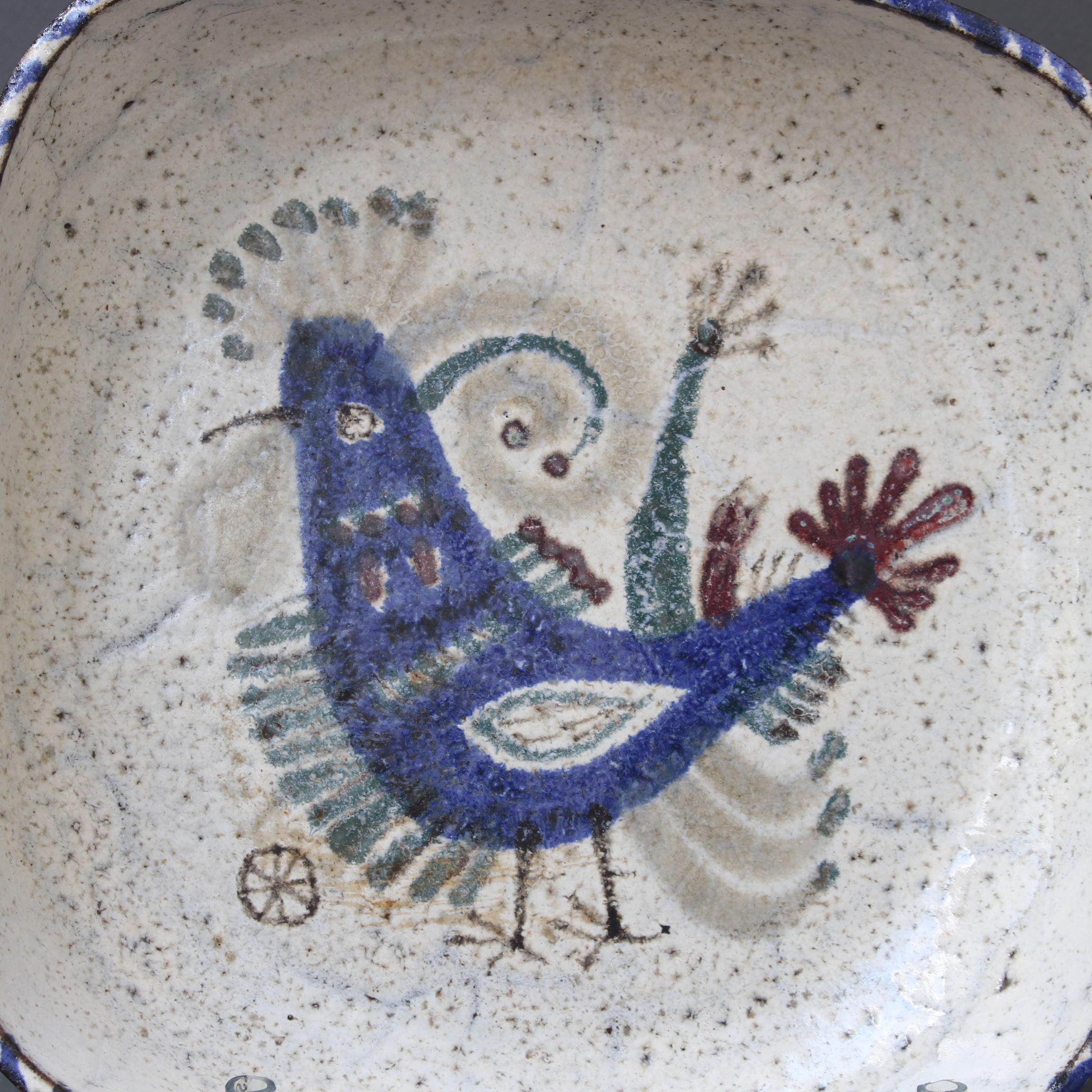 French Ceramic Bowl with Rooster Motif by Le Mûrier 'circa 1960s' 4