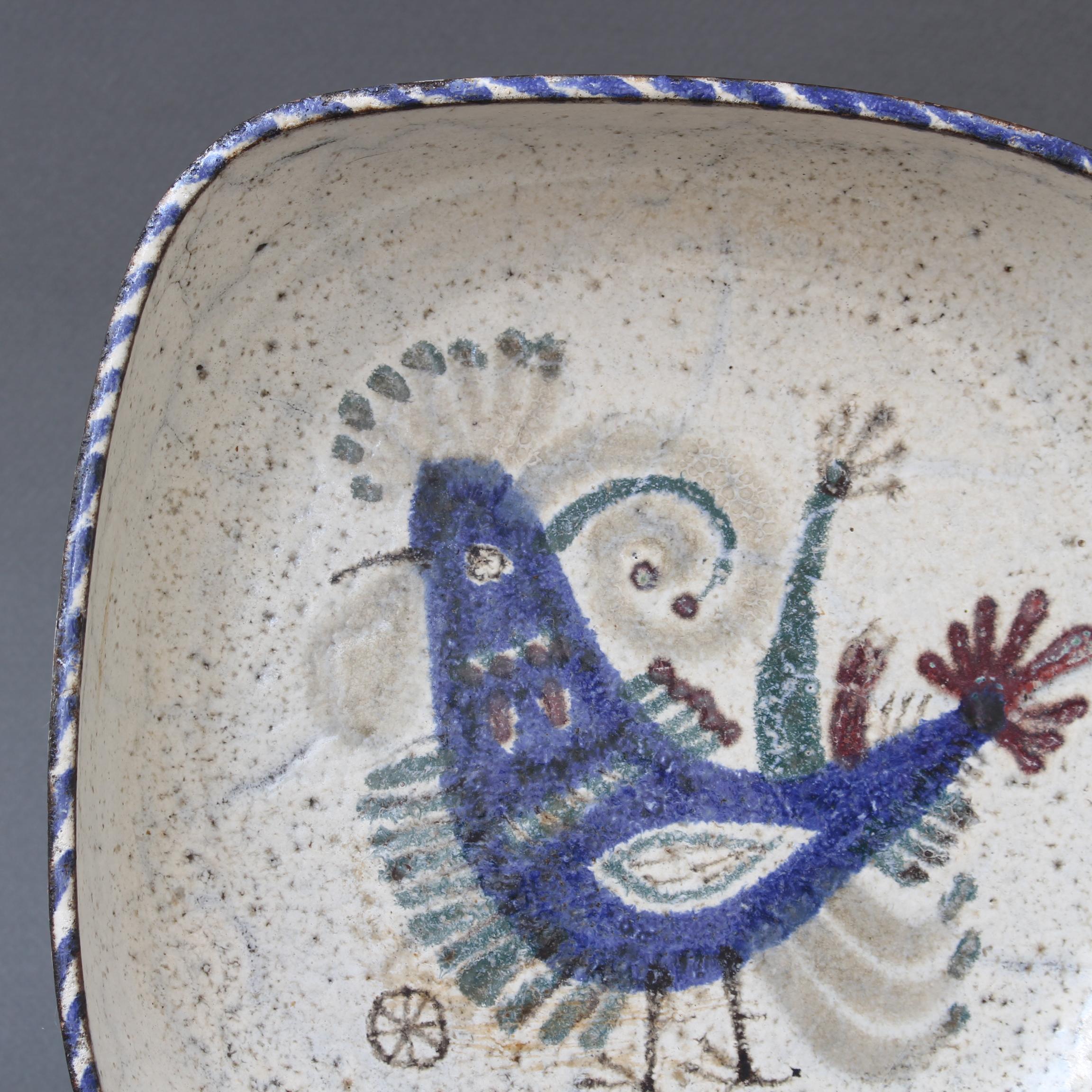 French Ceramic Bowl with Rooster Motif by Le Mûrier 'circa 1960s' 5