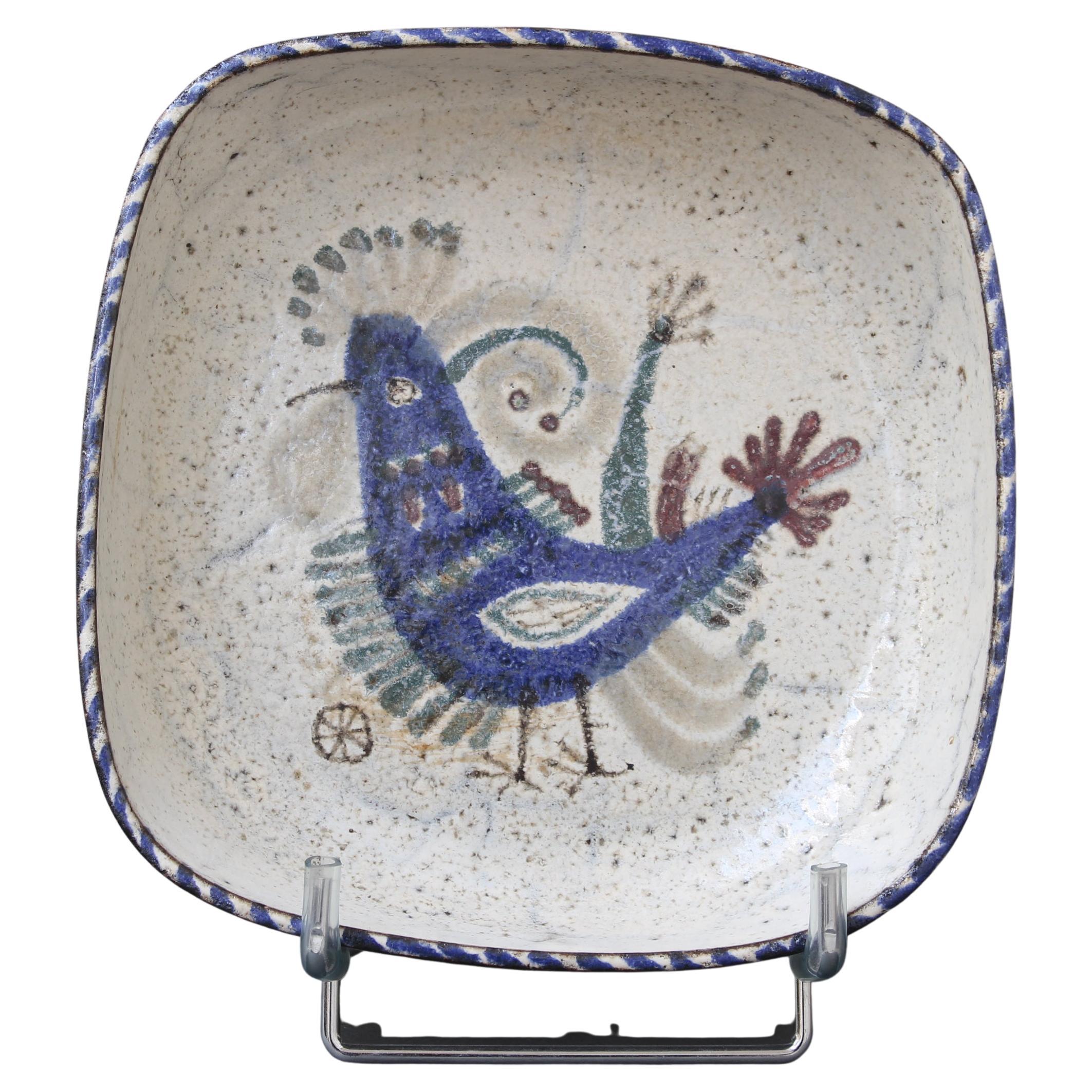 French Ceramic Bowl with Rooster Motif by Le Mûrier 'circa 1960s'
