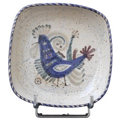 French Ceramic Bowl with Rooster Motif by Le Mûrier 'circa 1960s'