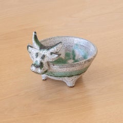 French Ceramic Bull Vide Poche by Albert Thiry