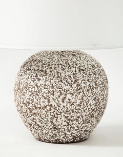 French Ceramic CAB Lamp with Custom Parchment Shade, c. 1930-40