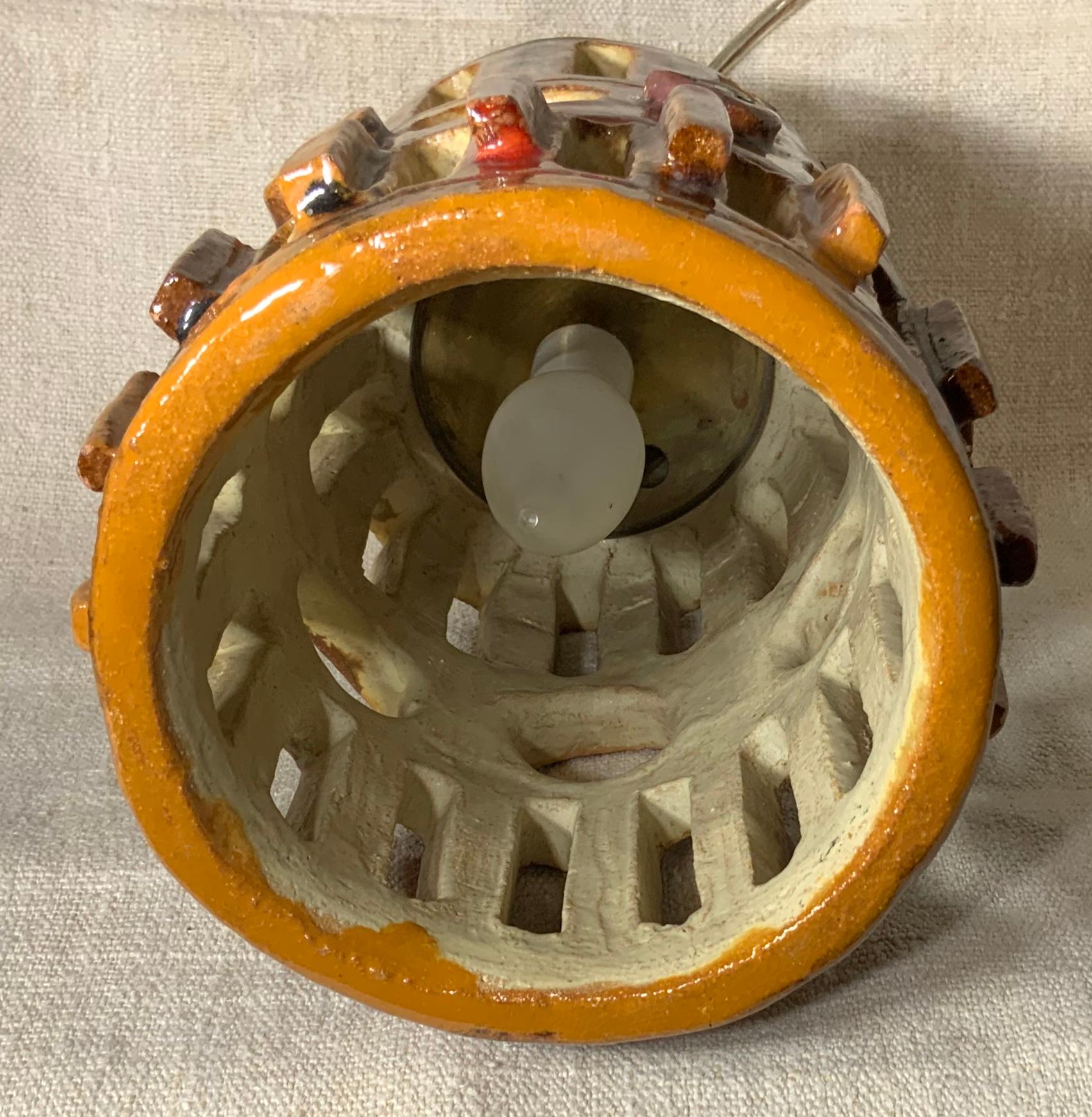 French Ceramic Ceiling Light Fix For Sale 5