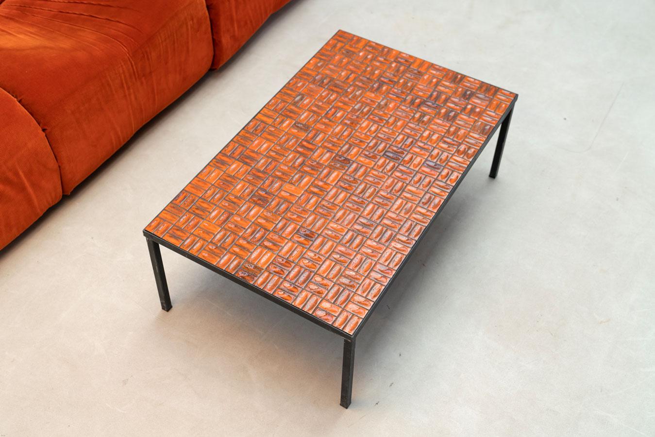 Mid-20th Century French ceramic coffee table, 1960s For Sale
