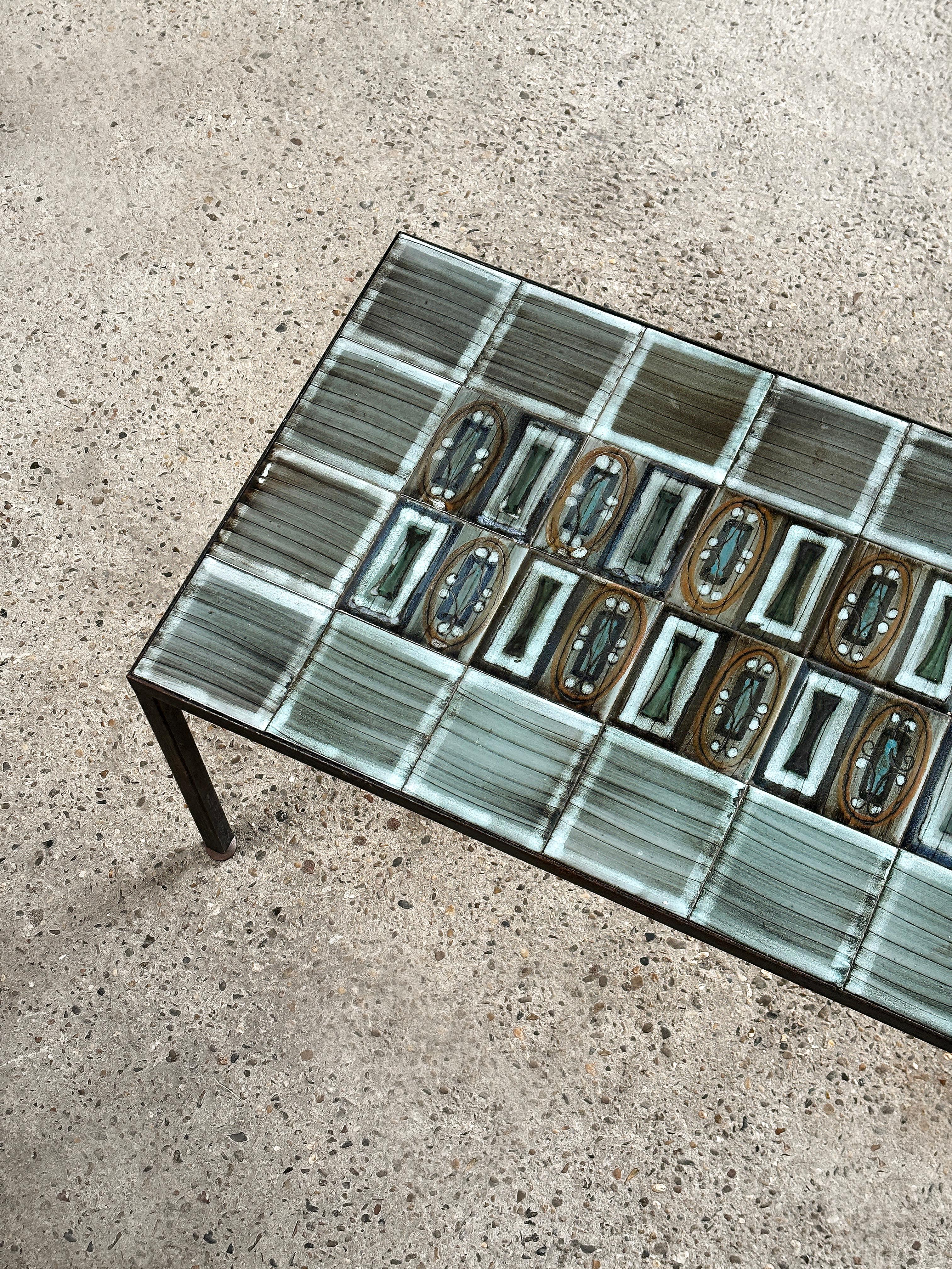 Mid-20th Century French Ceramic Coffee Table By Jean de Lespinasse, 1960's For Sale