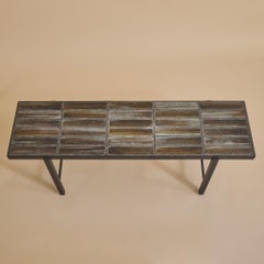 Mesa de centro de cerámica francesa de Nicole Raude, años 60