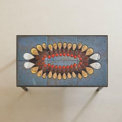 Mesa de centro francesa de cerámica, de Raymond Corroyez, década de los 60