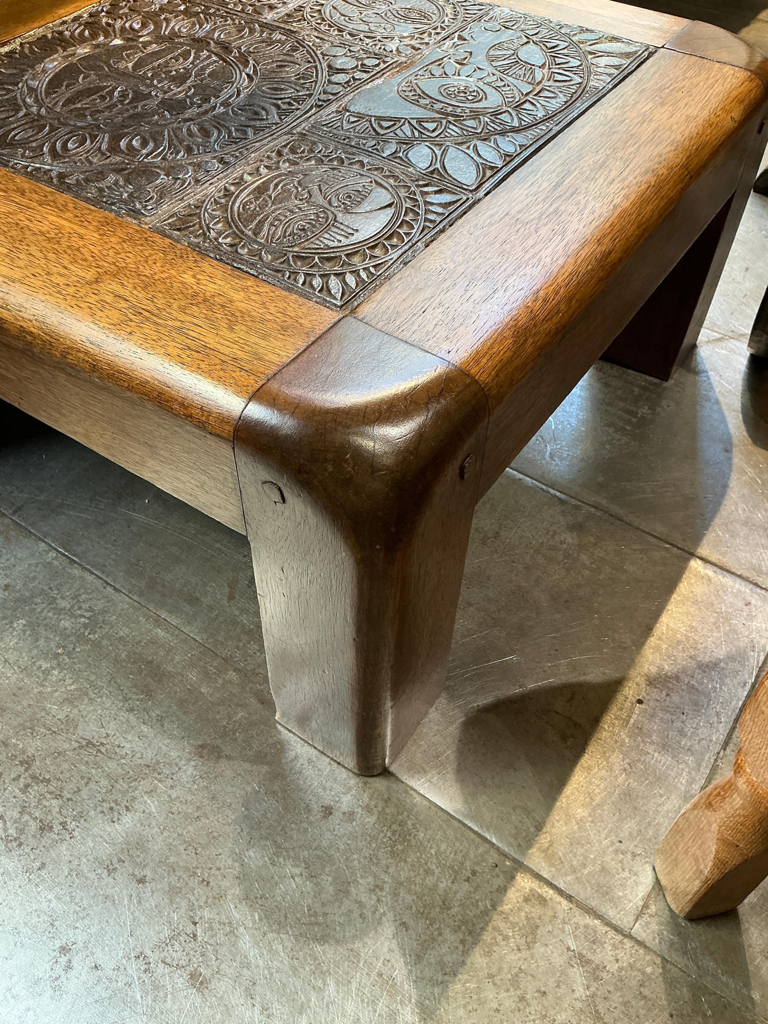 Français Table basse en céramique française R Zobel Vallauris circa 1970 en vente