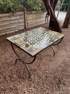 Mid-Century Modern Ceramic Coffee Table by Vallauris, France, 1950s