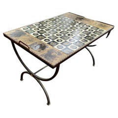 French Ceramic Coffee Table, Vallauris, 1950s