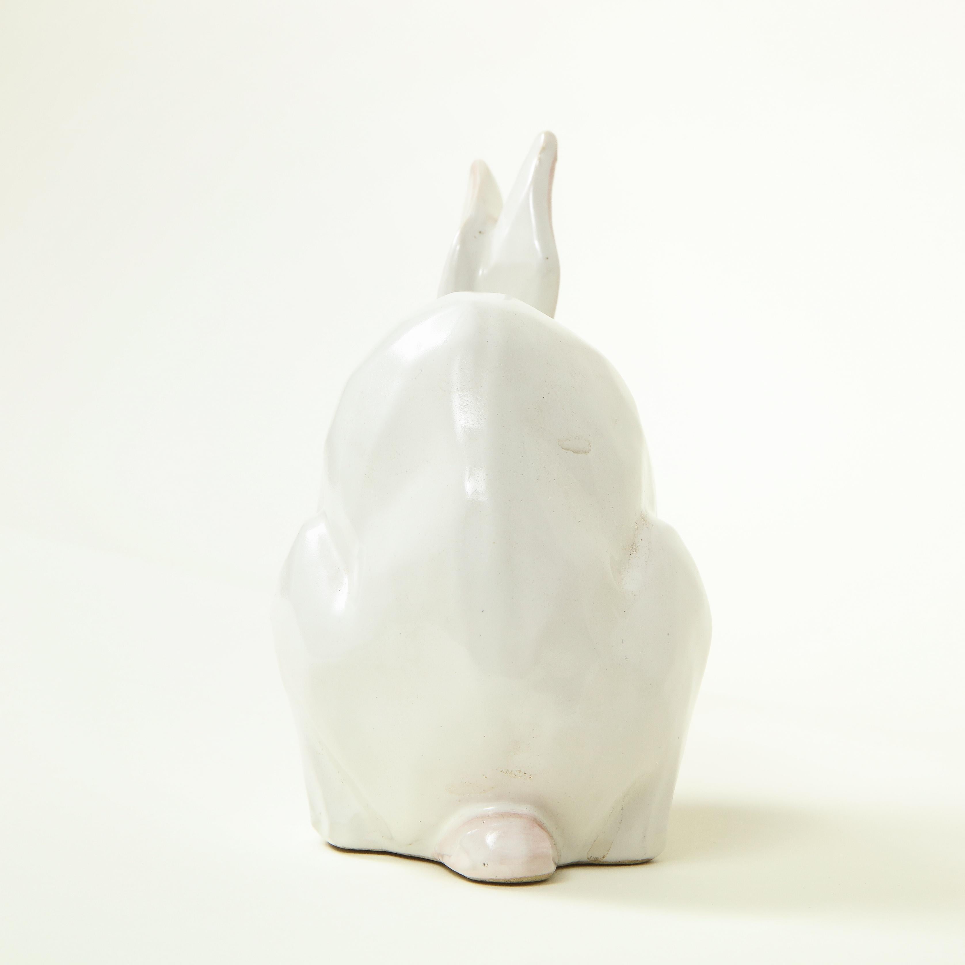 French Ceramic Crouching Rabbit 3