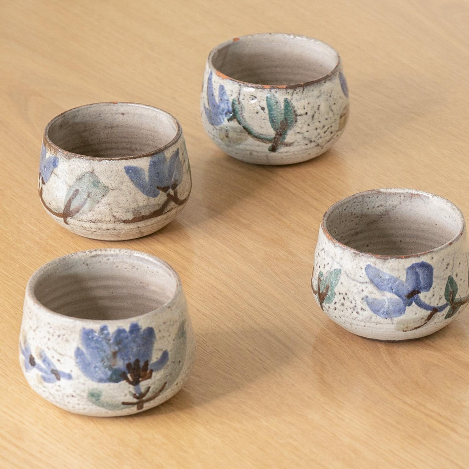 French Ceramic Cups by Gustave Reynaud, Set of Four 2
