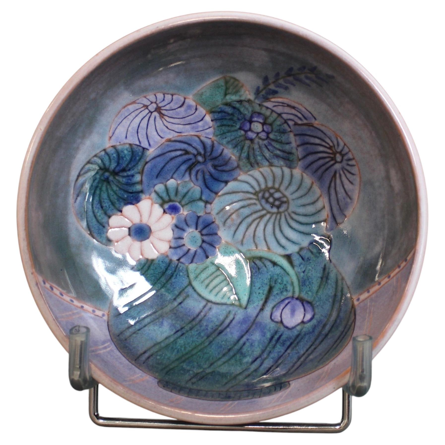 French Ceramic Decorative Bowl by the Cloutier Brothers For Sale