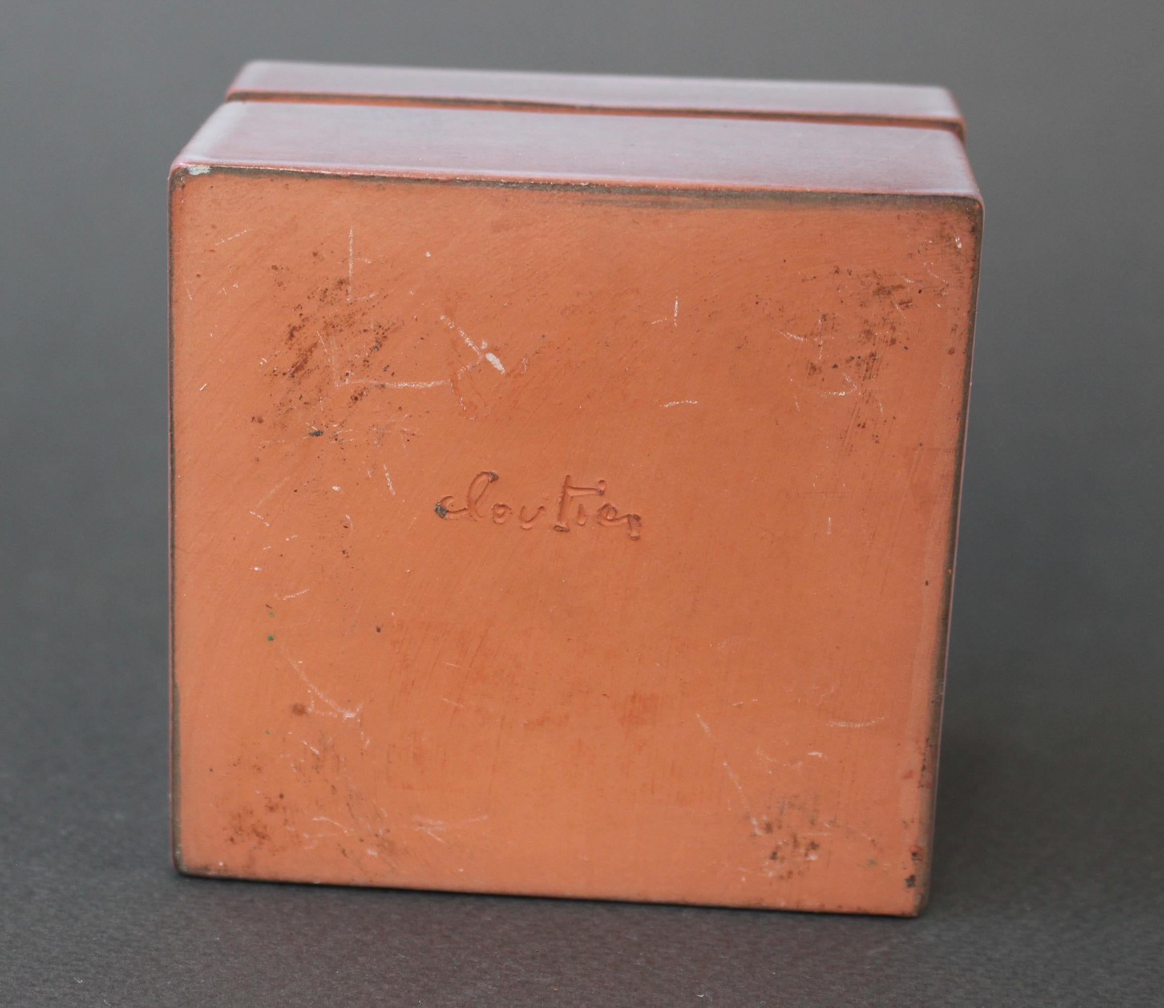 French Ceramic Decorative Box by Cloutier Brothers, circa 1970s For Sale 1