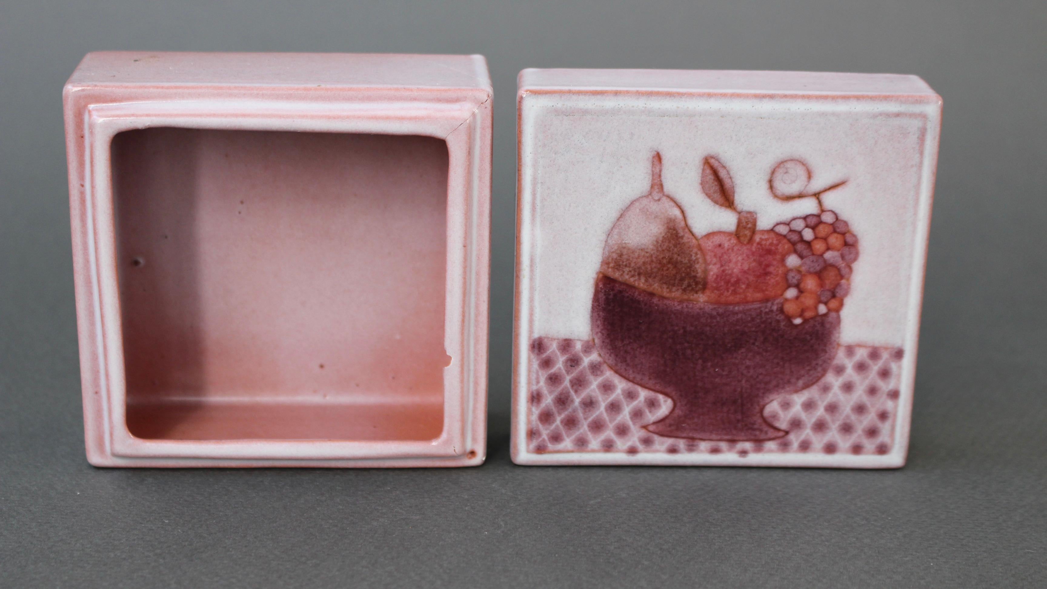 French Ceramic Decorative Box by Cloutier Brothers, circa 1970s For Sale 2