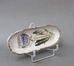 French Ceramic Decorative Dish with Flower Motif by Albert Thiry (circa 1970s)
