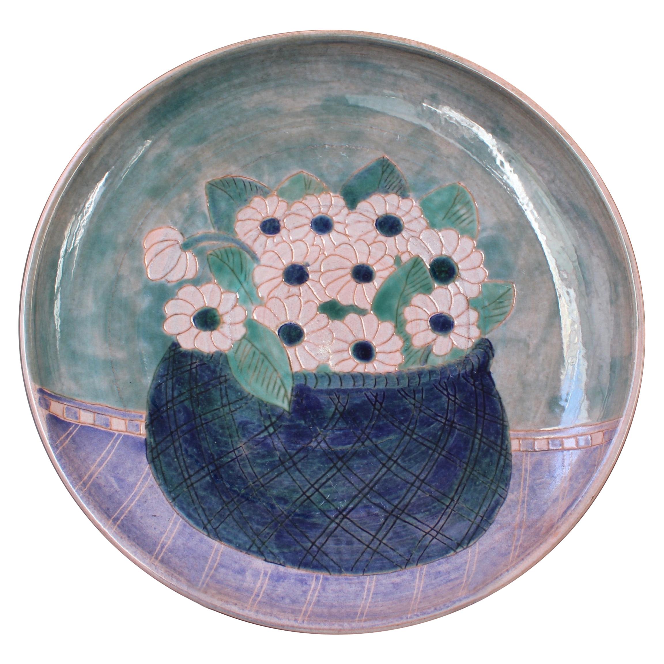 Piatto decorativo in ceramica francese dei Frères Cloutier 'circa anni '70'