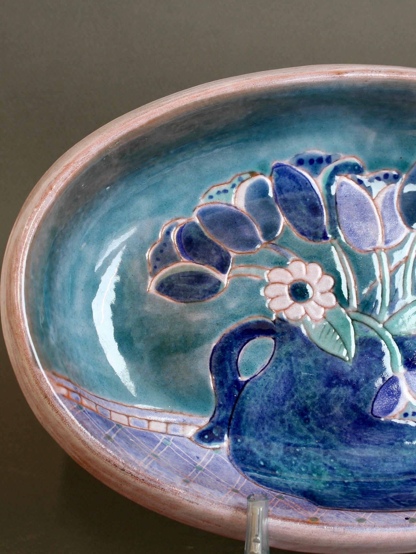 French Ceramic Decorative Platter by the Frères Cloutier For Sale 5