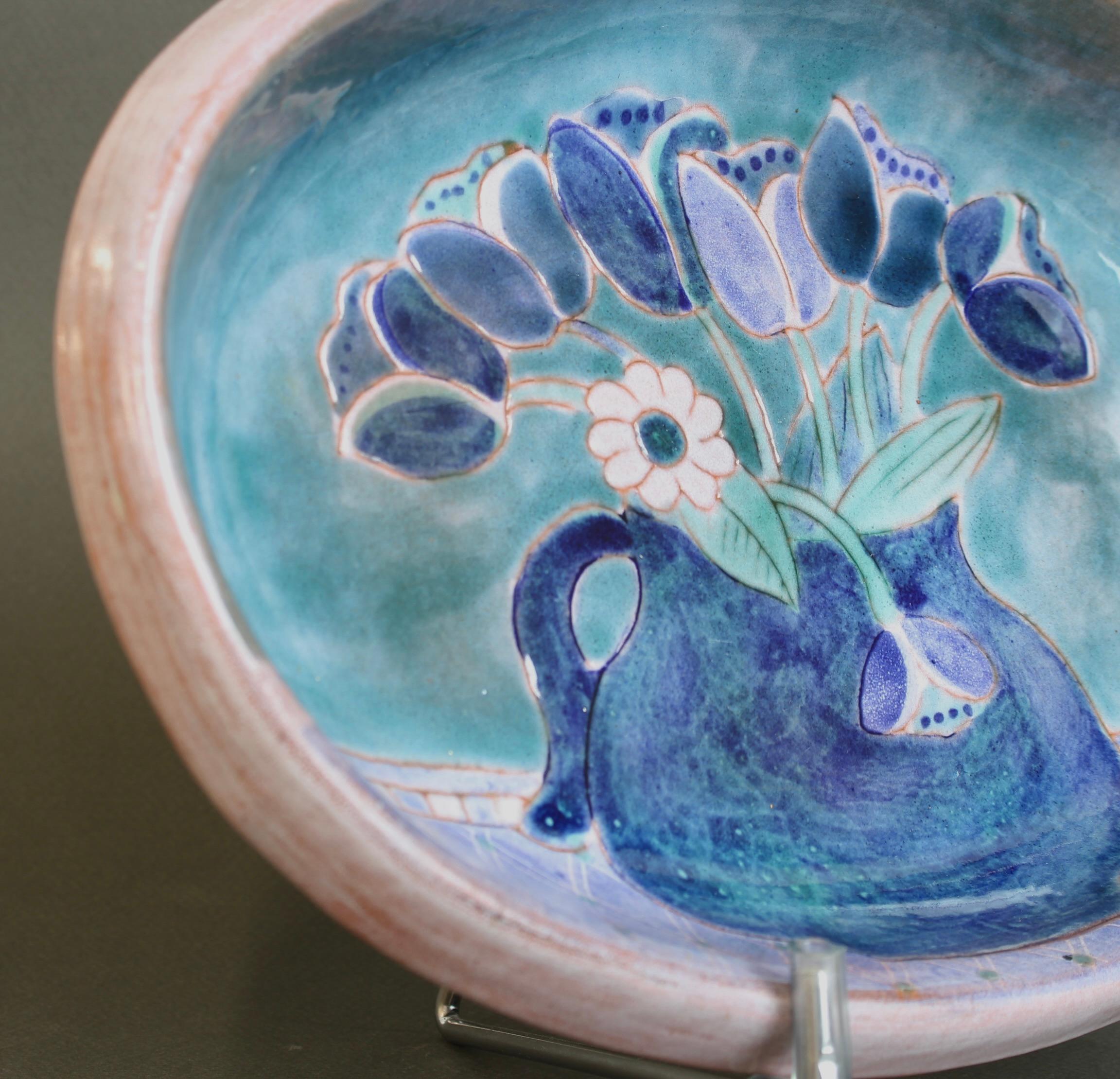 French Ceramic Decorative Platter by the Frères Cloutier For Sale 6