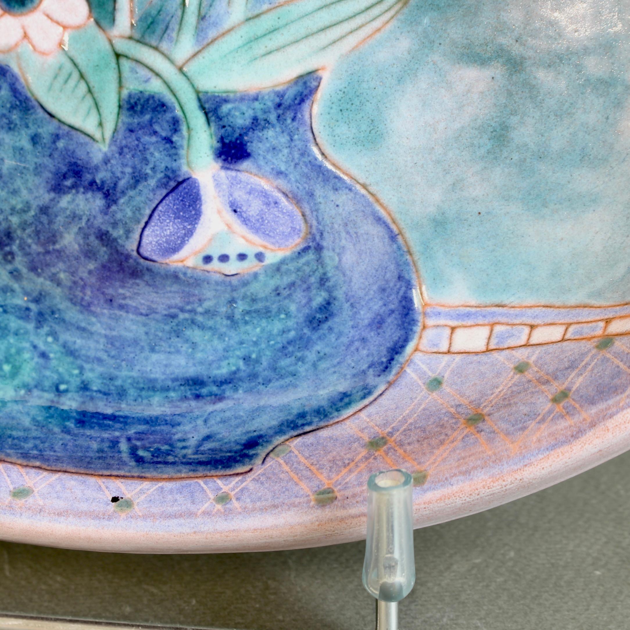 French Ceramic Decorative Platter by the Frères Cloutier For Sale 8