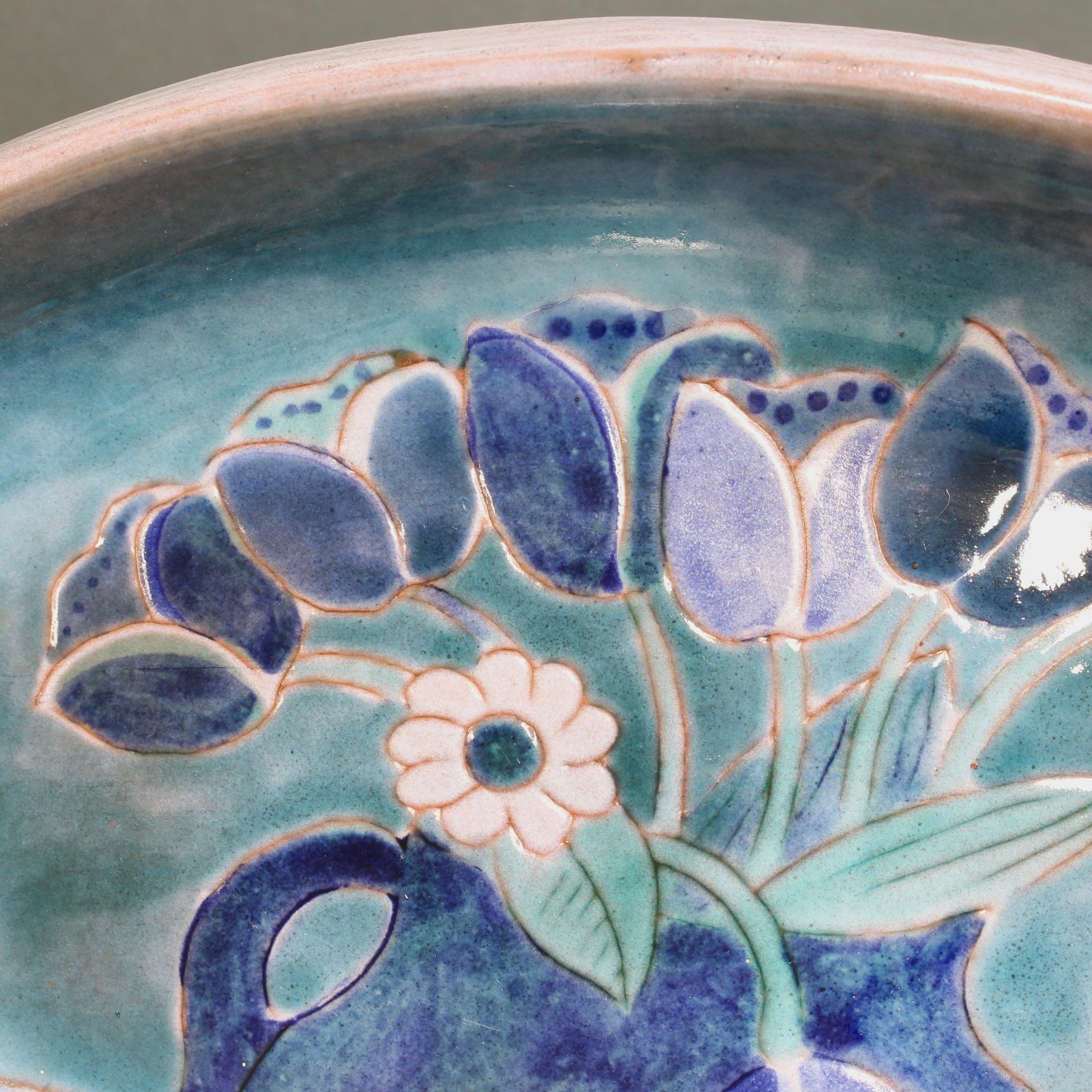 French Ceramic Decorative Platter by the Frères Cloutier For Sale 9