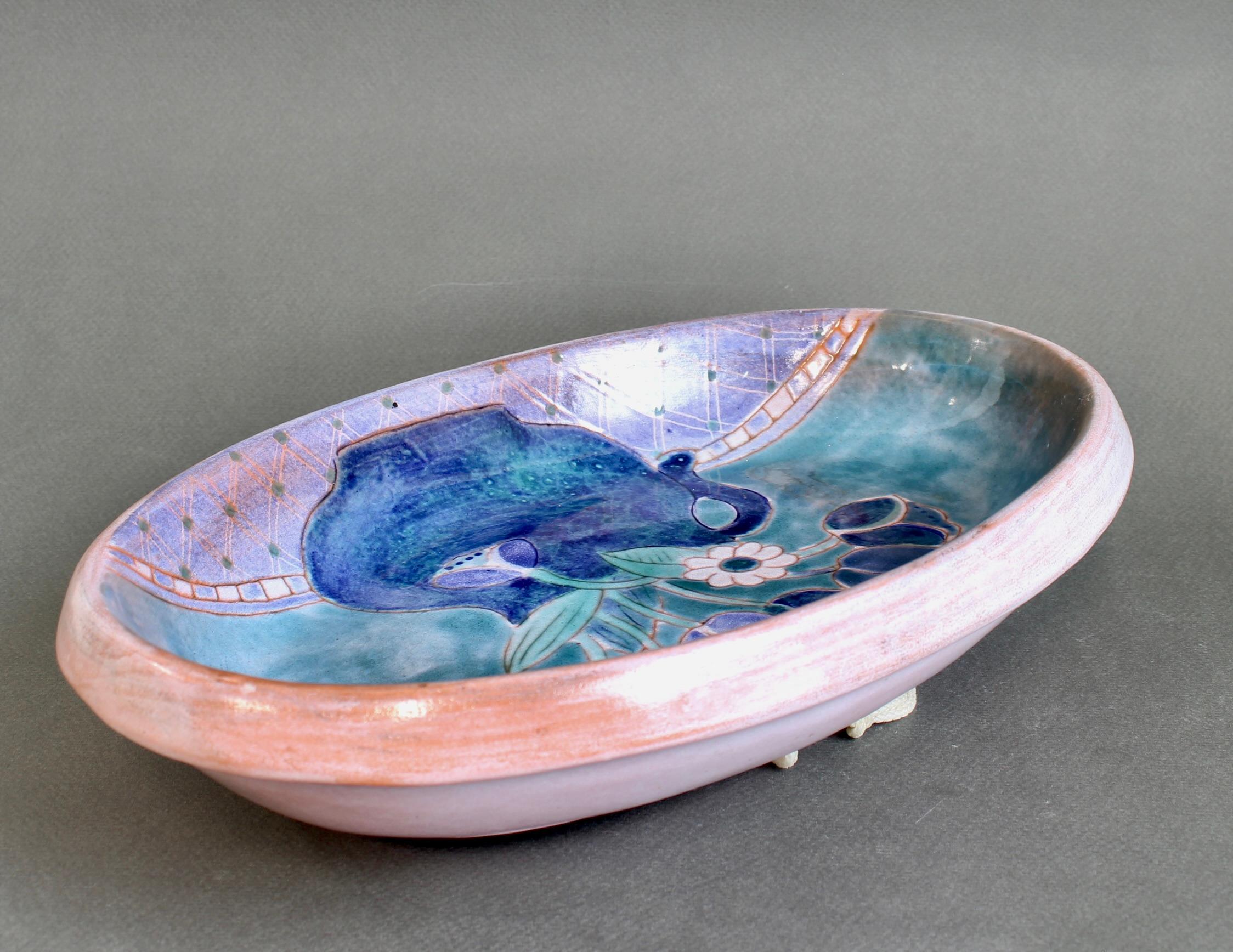 French Ceramic Decorative Platter by the Frères Cloutier For Sale 14