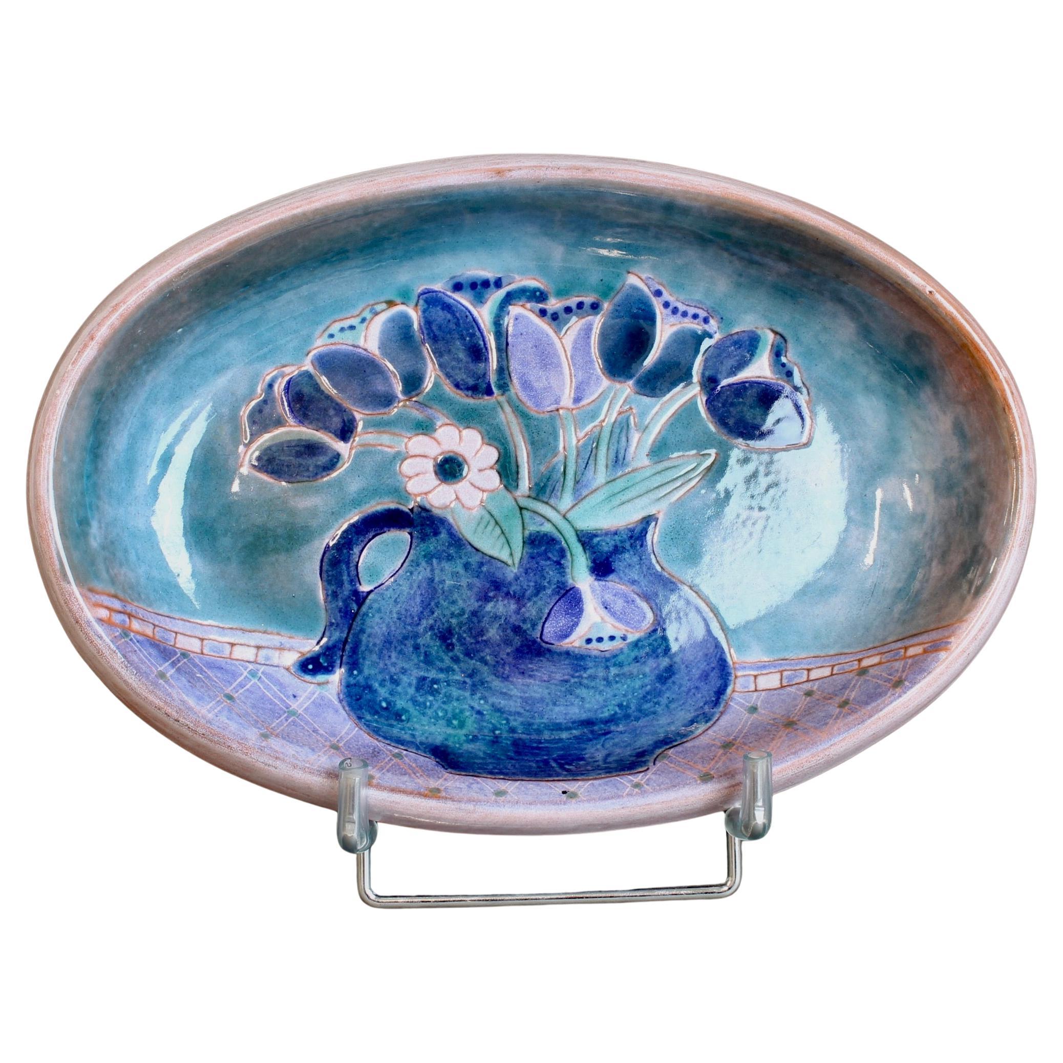 French Ceramic Decorative Platter by the Frères Cloutier For Sale