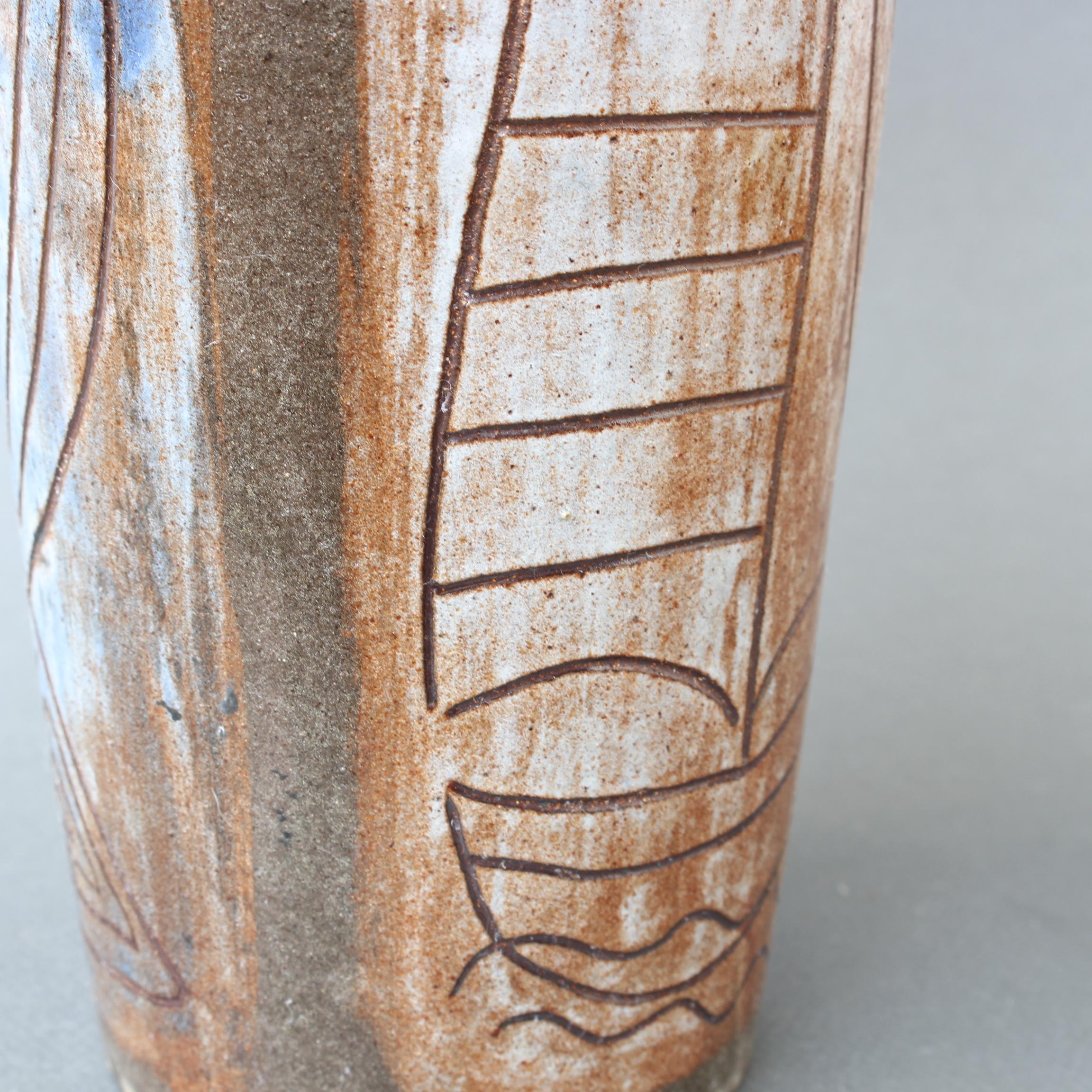 French Ceramic Decorative Vase by Alexandre Kostanda, circa 1960s 5