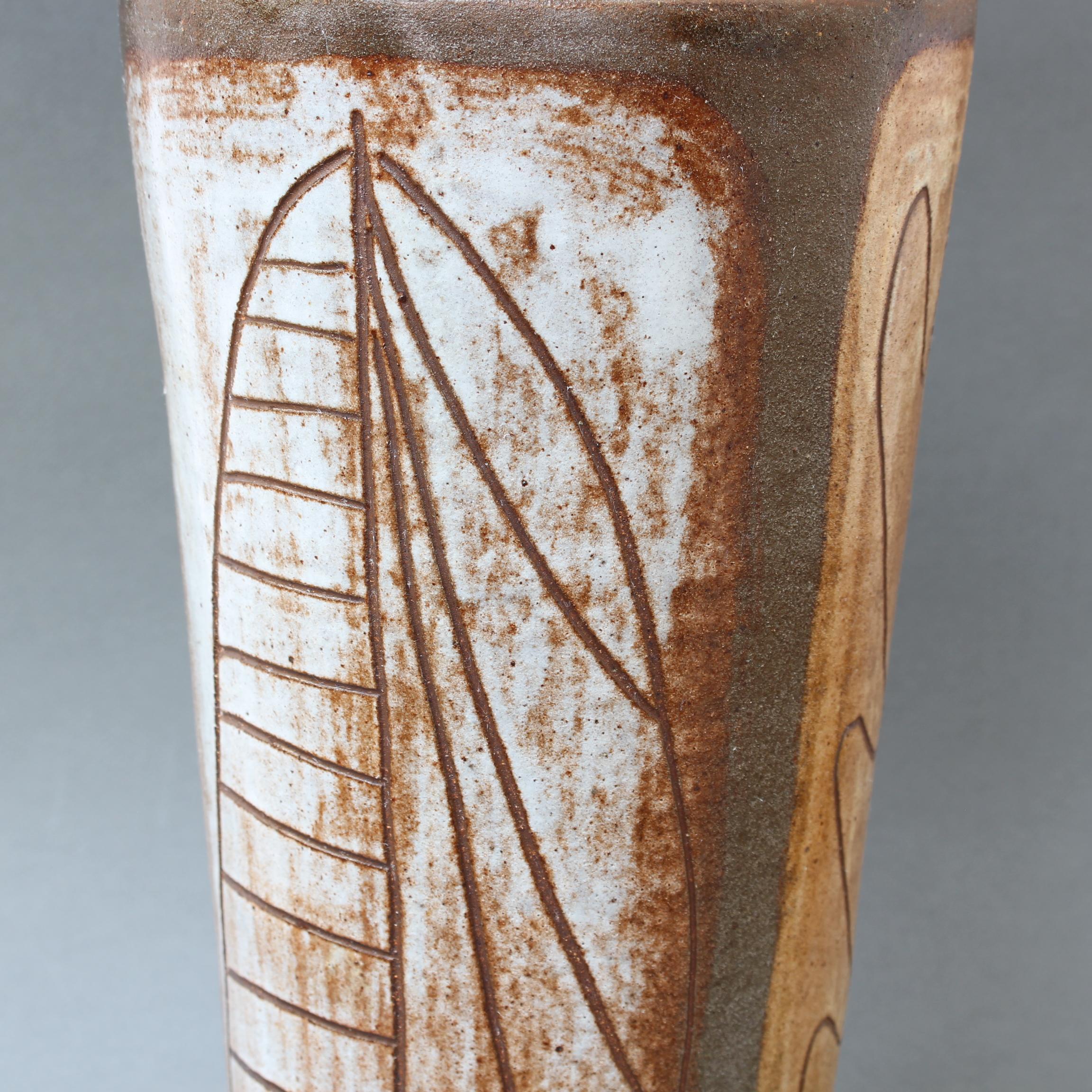 French Ceramic Decorative Vase by Alexandre Kostanda, circa 1960s 1