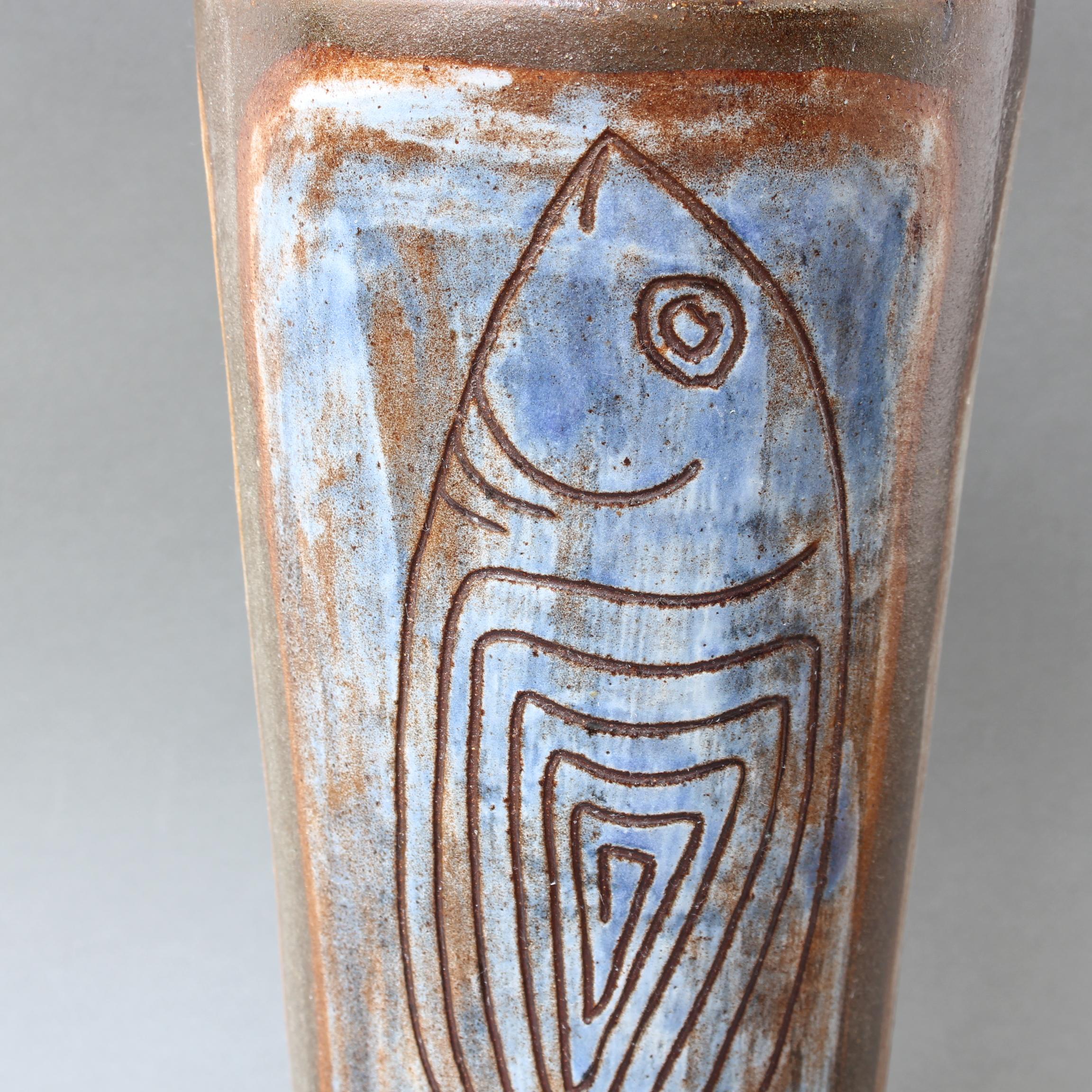 French Ceramic Decorative Vase by Alexandre Kostanda, circa 1960s 3