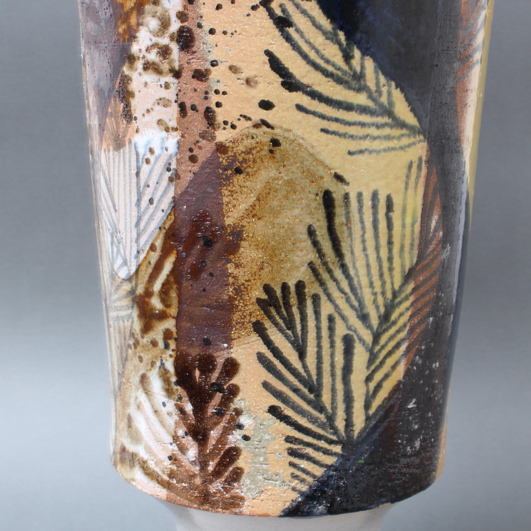 French Ceramic Decorative Vase by Jean Derval '1990', Large For Sale 5