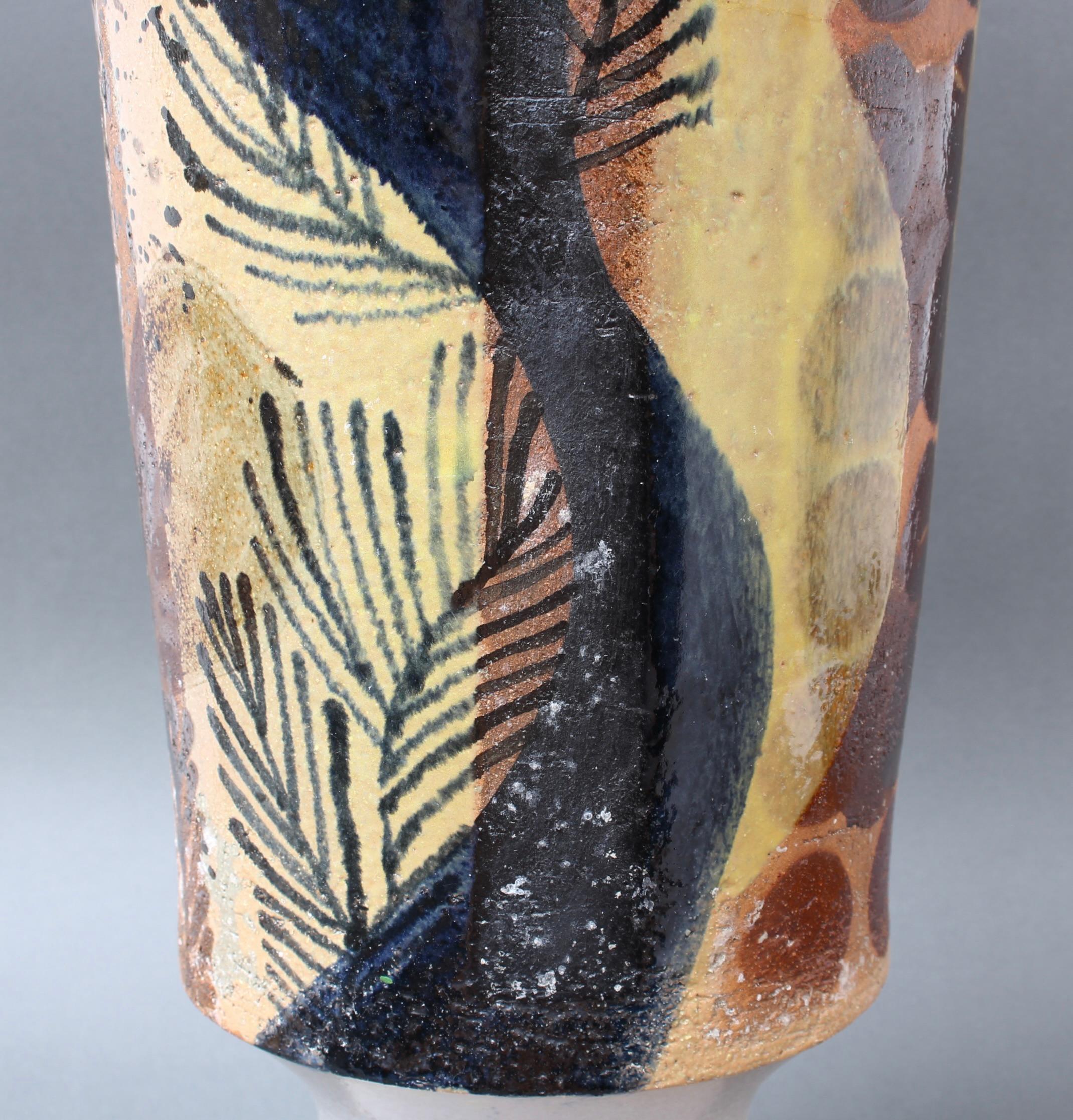 French Ceramic Decorative Vase by Jean Derval '1990', Large For Sale 6