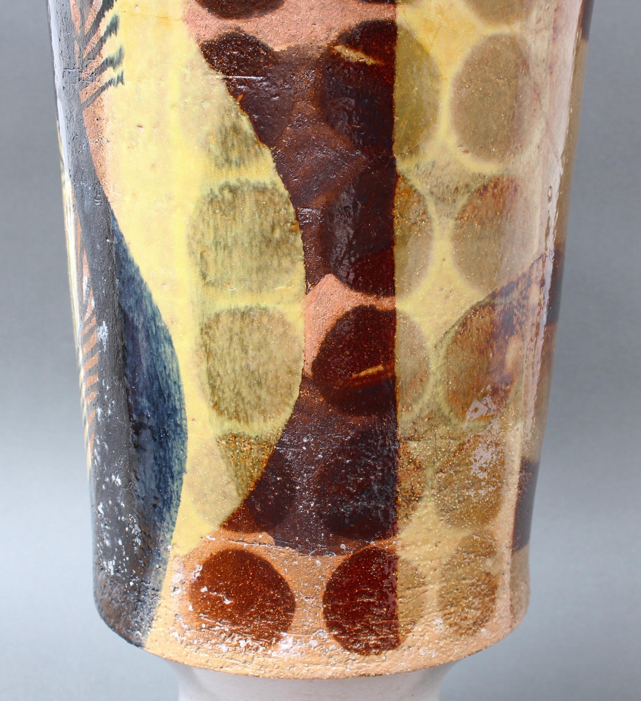 French Ceramic Decorative Vase by Jean Derval '1990', Large For Sale 7