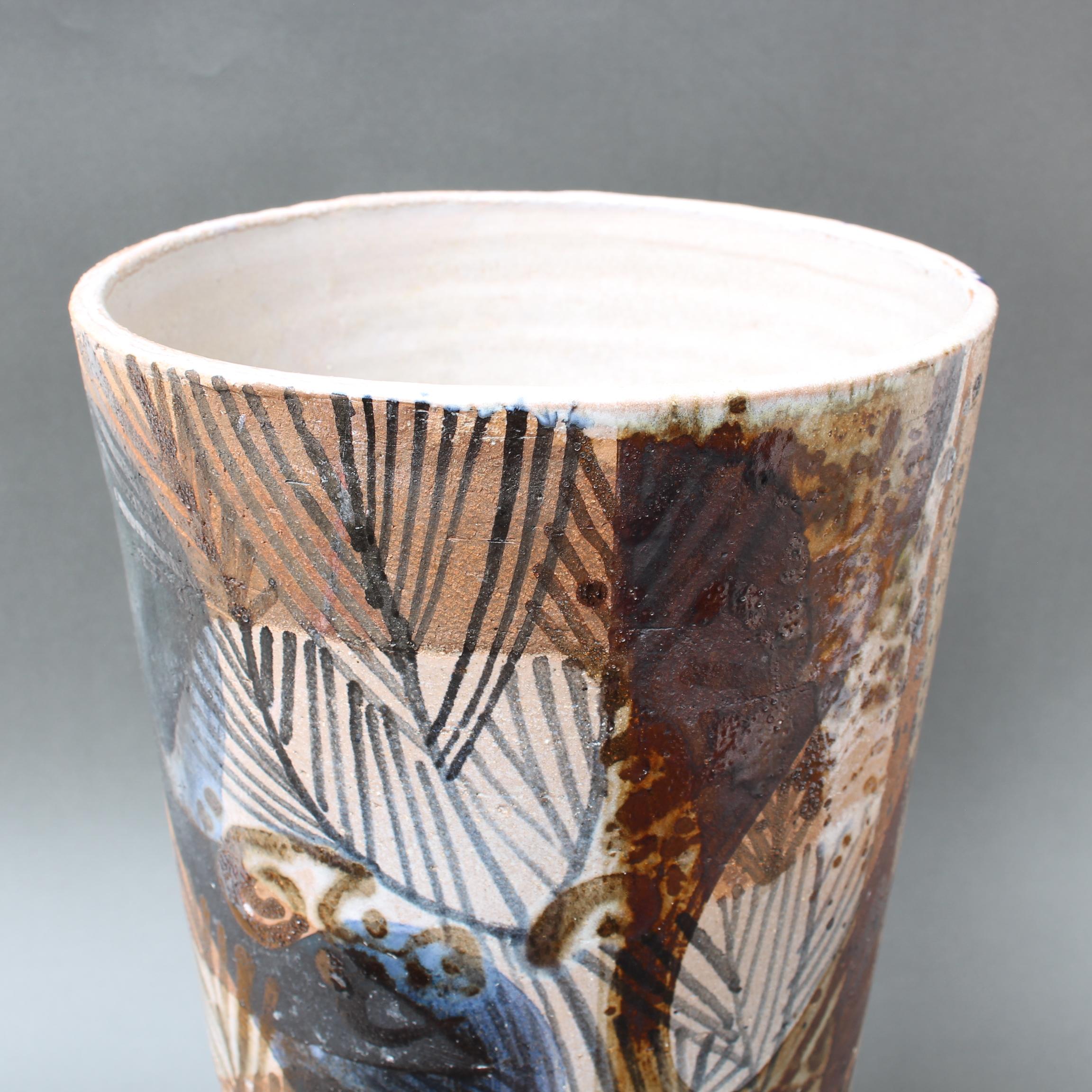 French Ceramic Decorative Vase by Jean Derval '1990', Large For Sale 11