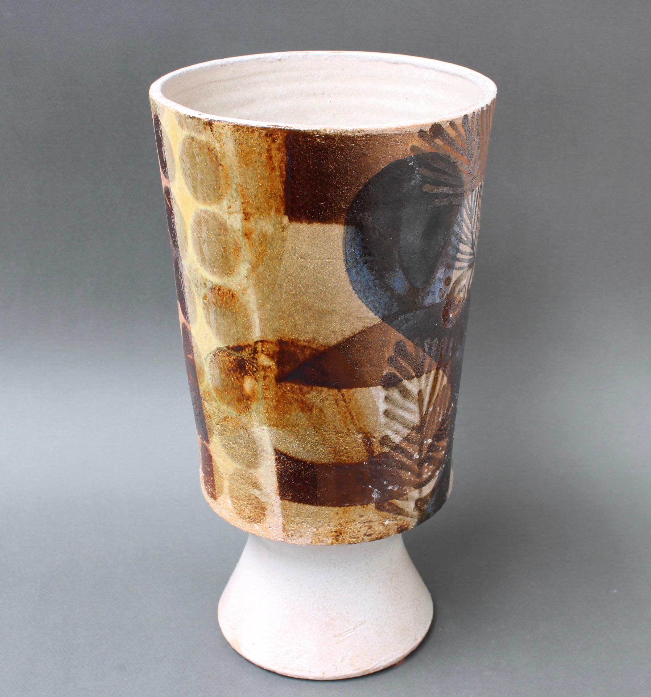 French Ceramic Decorative Vase by Jean Derval '1990', Large For Sale 14