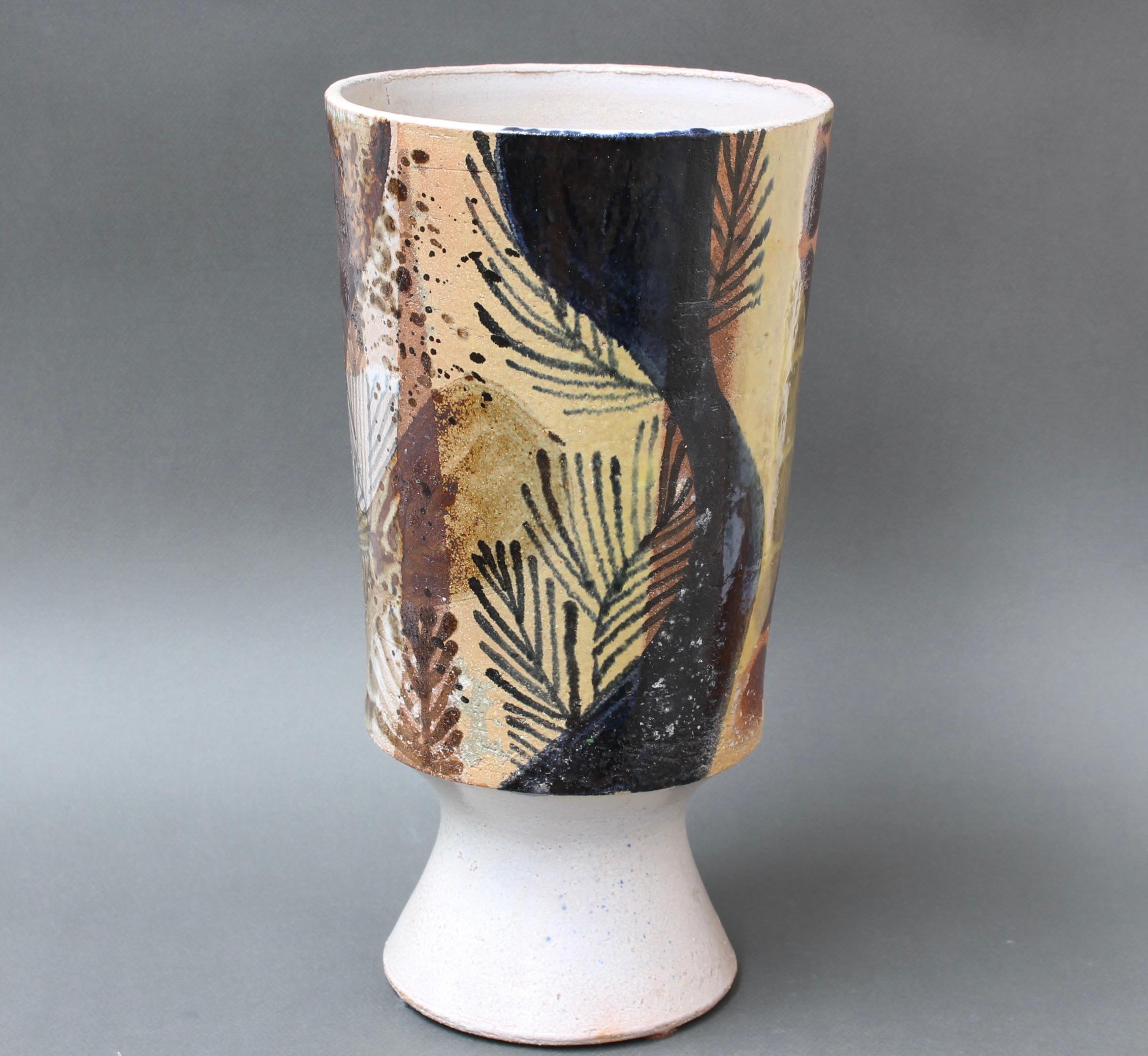 French Ceramic Decorative Vase by Jean Derval '1990', Large For Sale 1