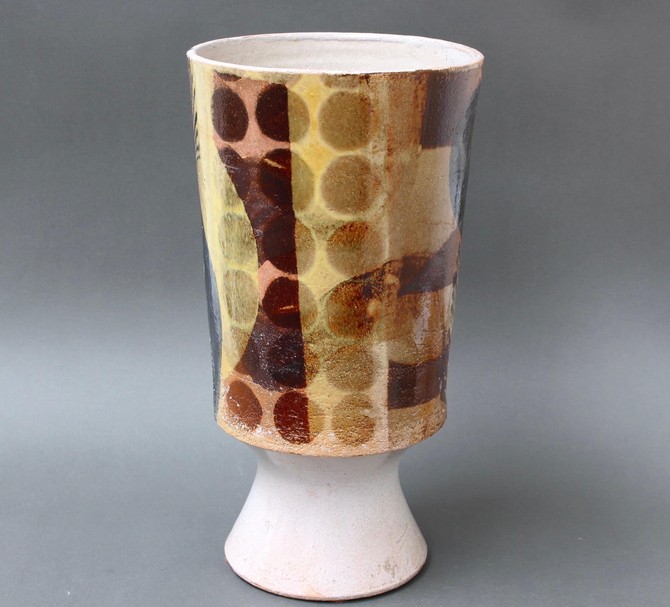 French Ceramic Decorative Vase by Jean Derval '1990', Large For Sale 2