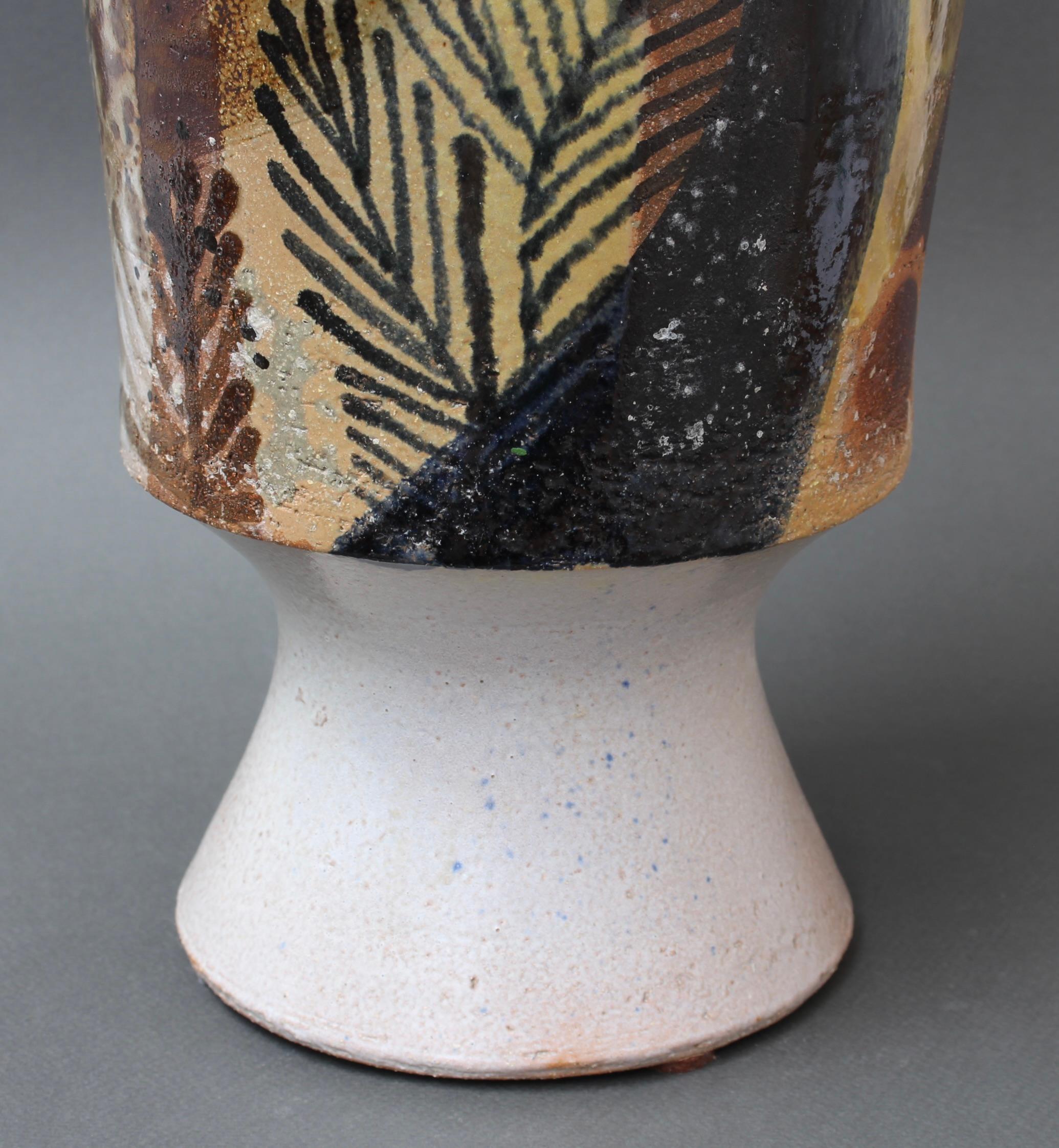 French Ceramic Decorative Vase by Jean Derval '1990', Large For Sale 3