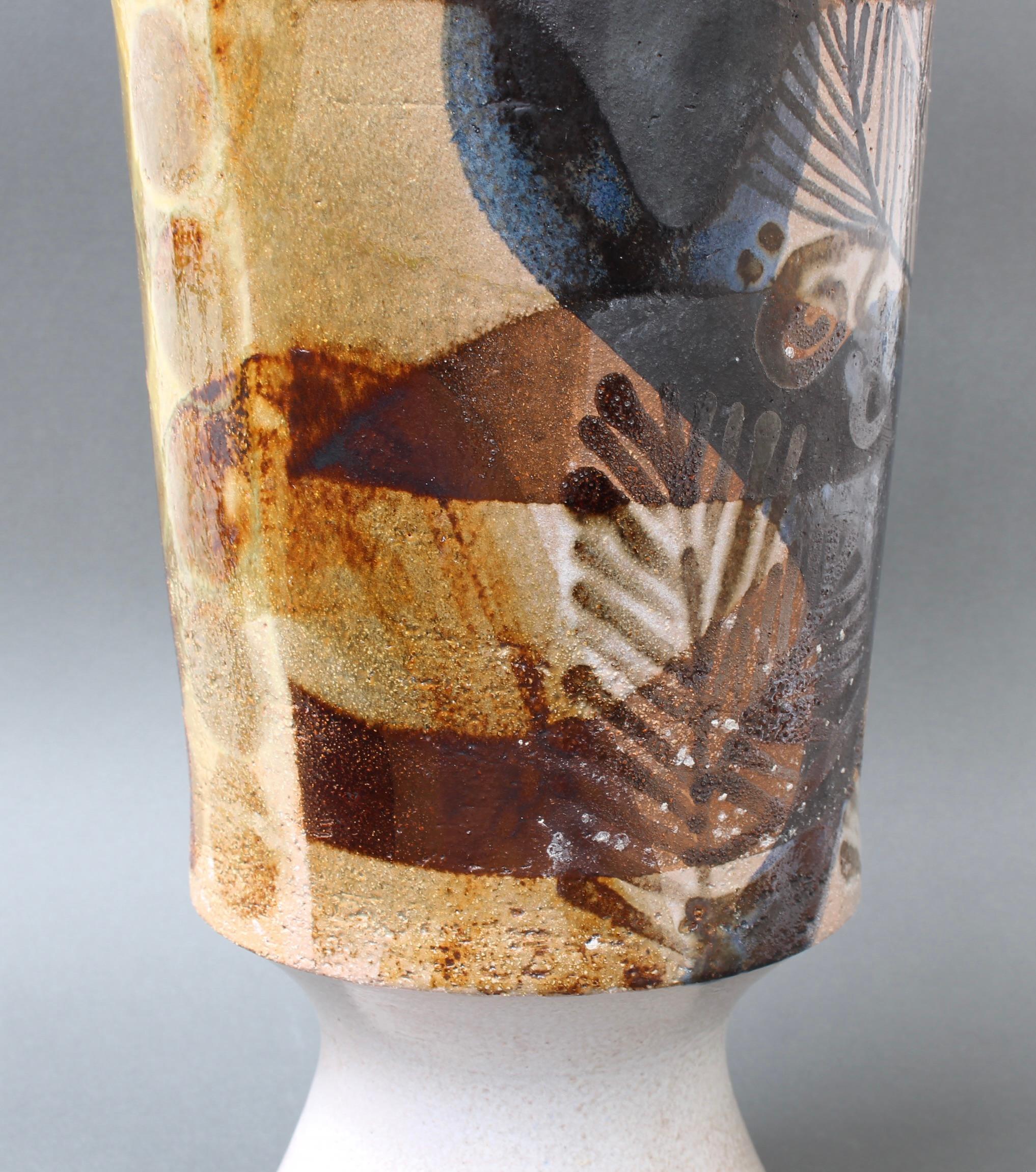 French Ceramic Decorative Vase by Jean Derval '1990', Large For Sale 4