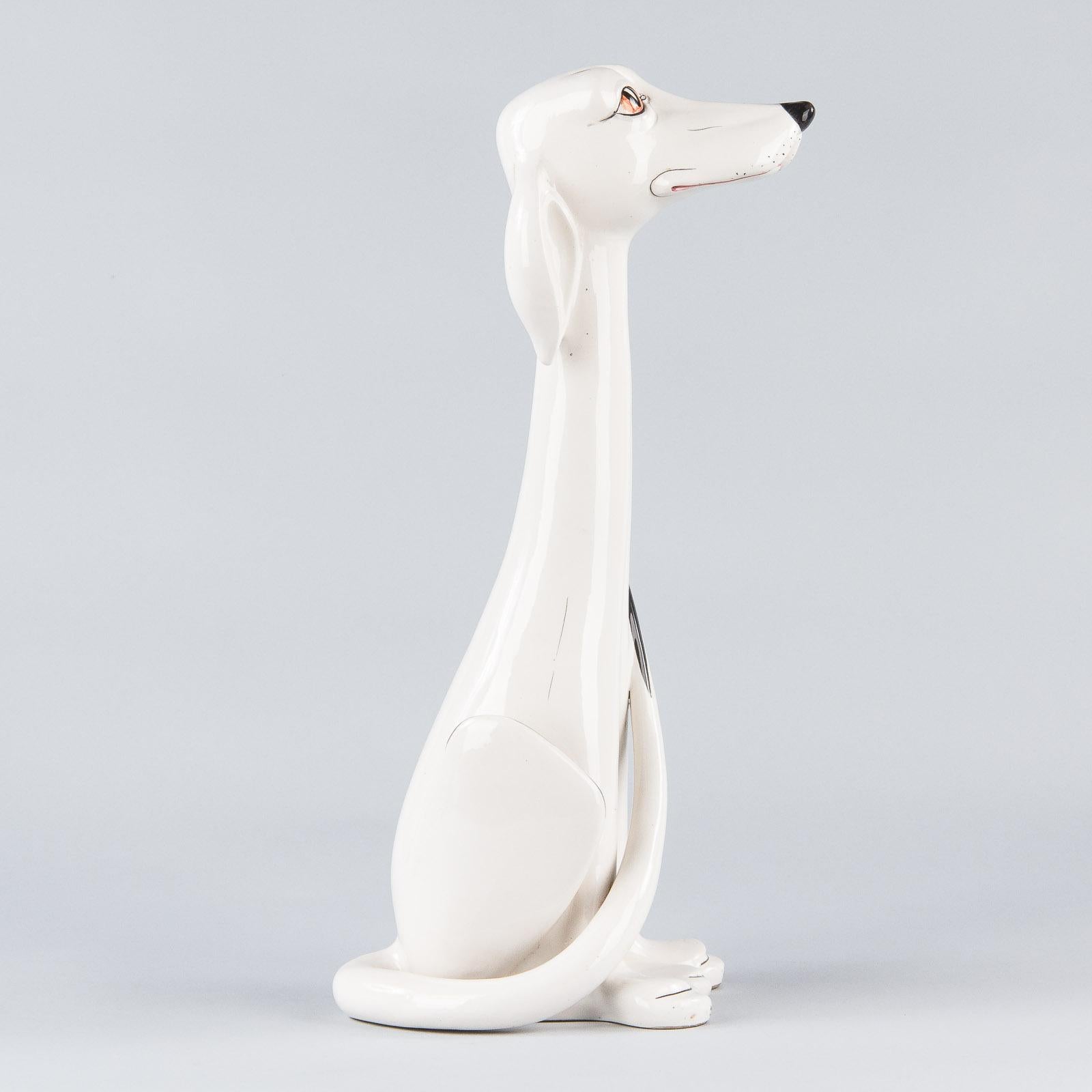 French Ceramic Dog Sculpture, 1960s 10