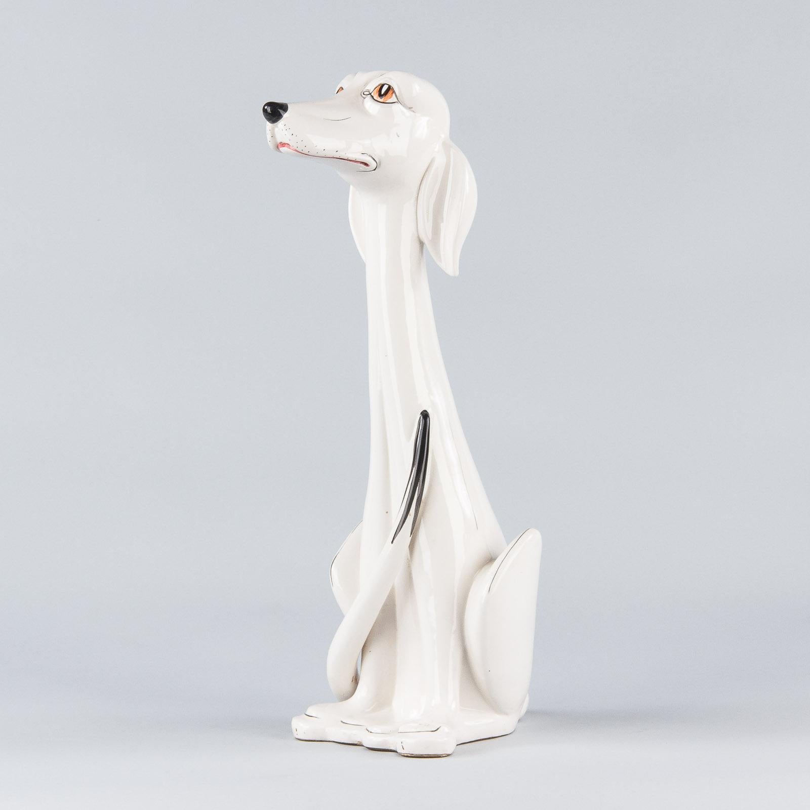 Mid-20th Century French Ceramic Dog Sculpture, 1960s