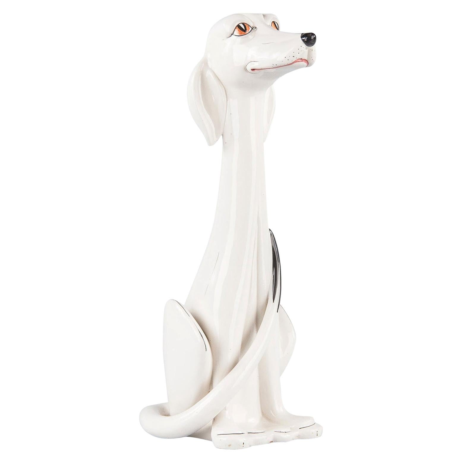 French Ceramic Dog Sculpture, 1960s