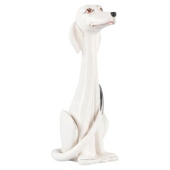 French Ceramic Dog Sculpture, 1960s