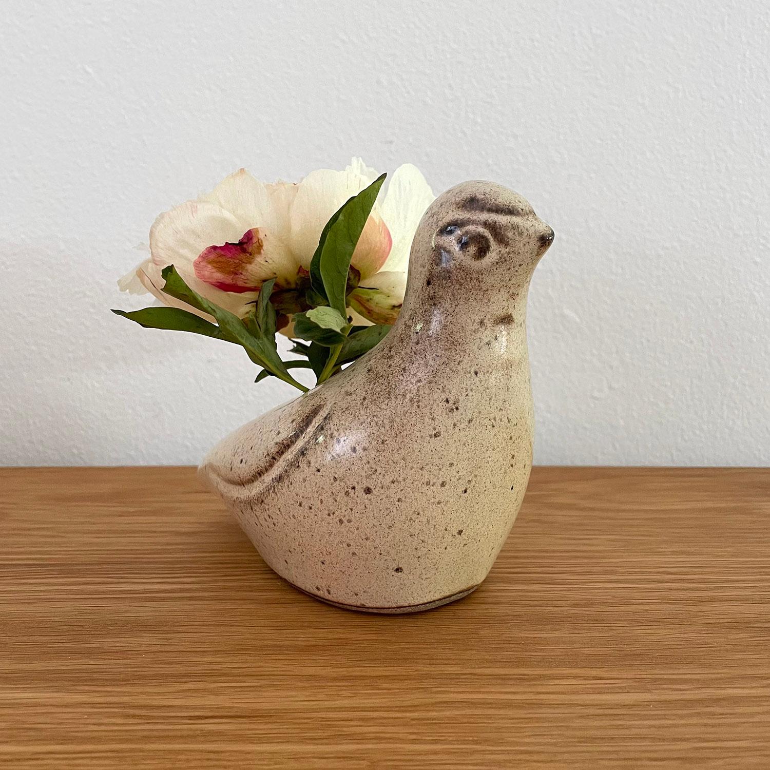 Mid-20th Century French Ceramic Dove Vase For Sale