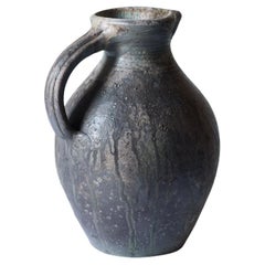 French ceramic drip glaze pitcher, 1950s
