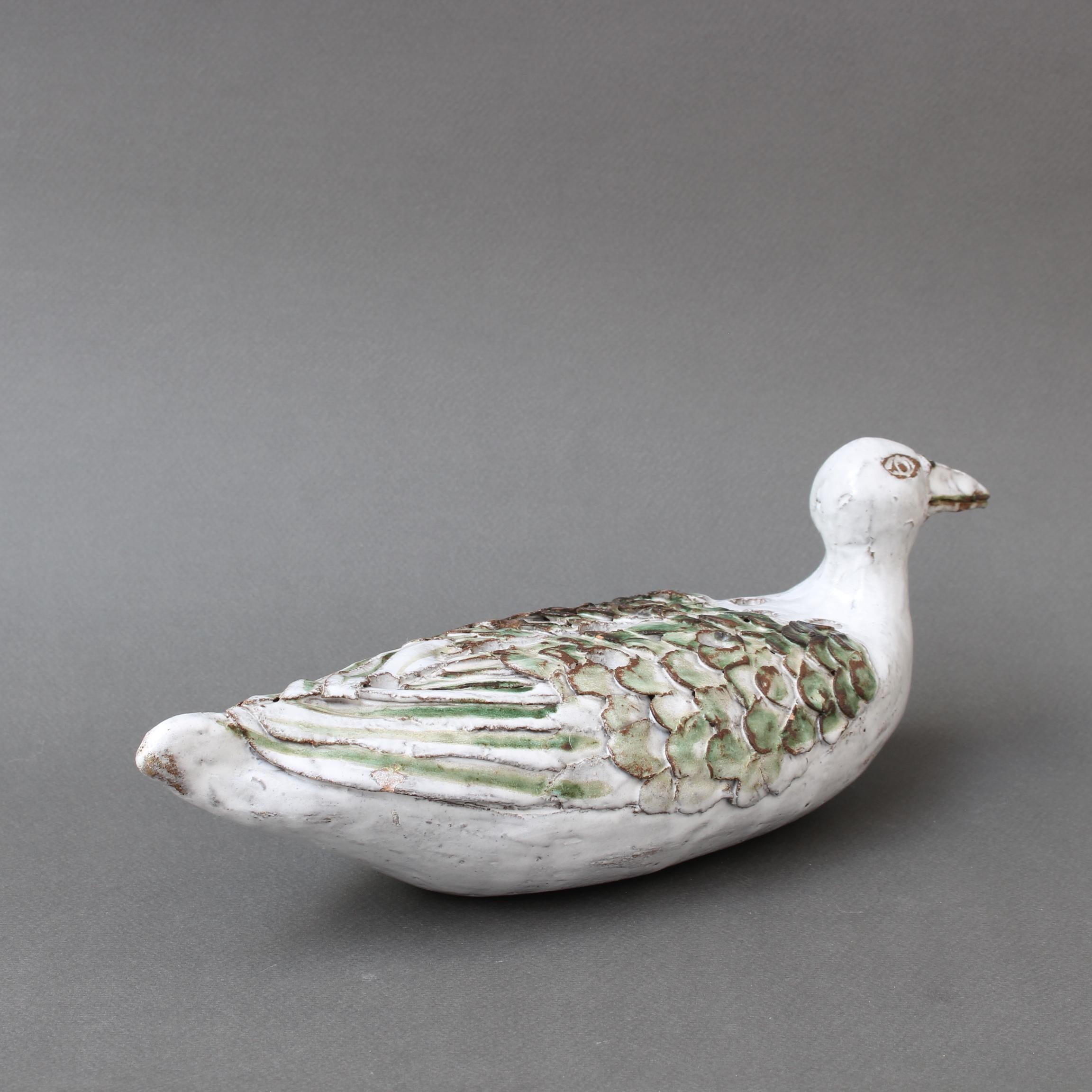 Late 20th Century French Ceramic Duck Flower Vase by Albert Thiry '1994' For Sale