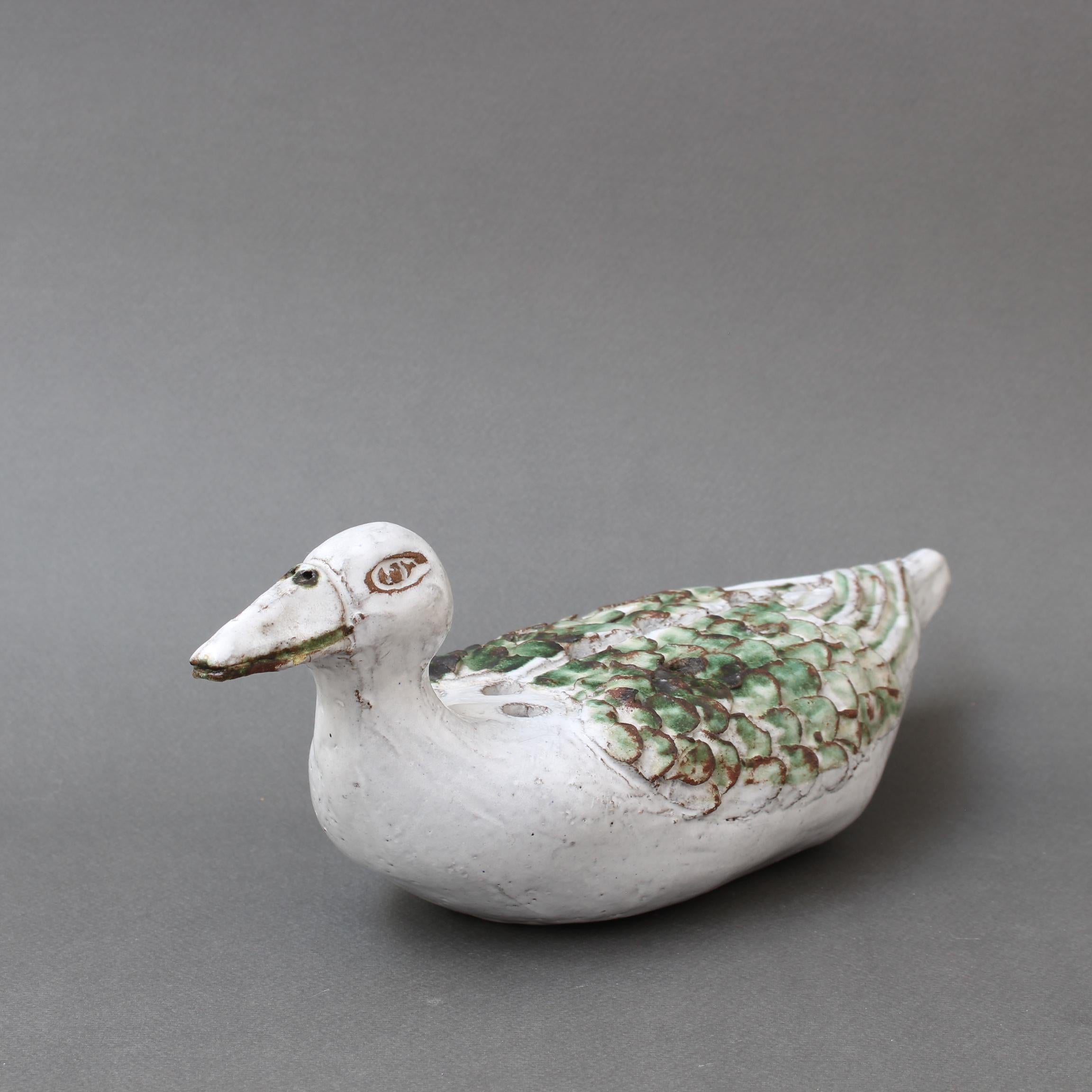 French Ceramic Duck Flower Vase by Albert Thiry '1994' For Sale 3