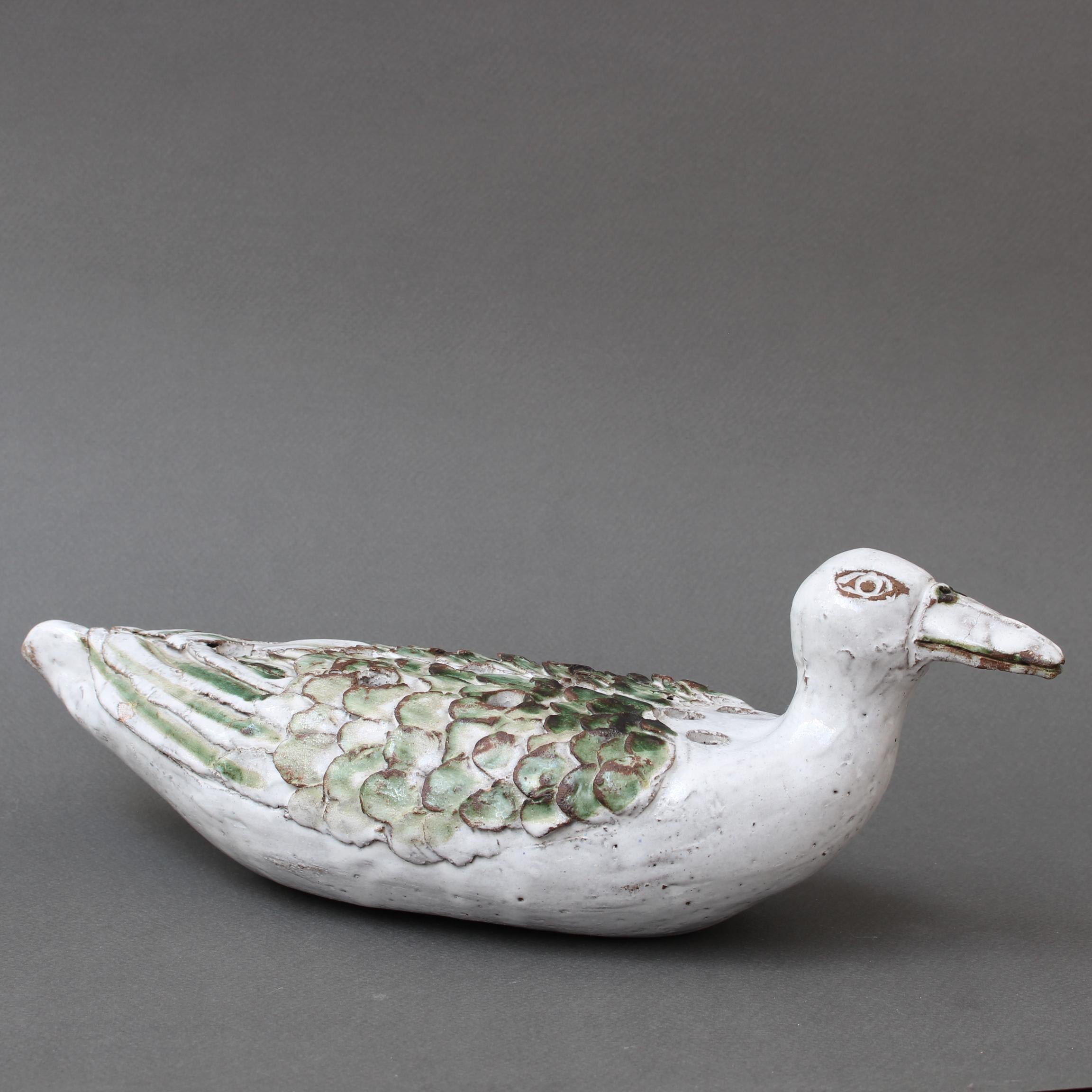 French Ceramic Duck Flower Vase by Albert Thiry '1994' For Sale 4