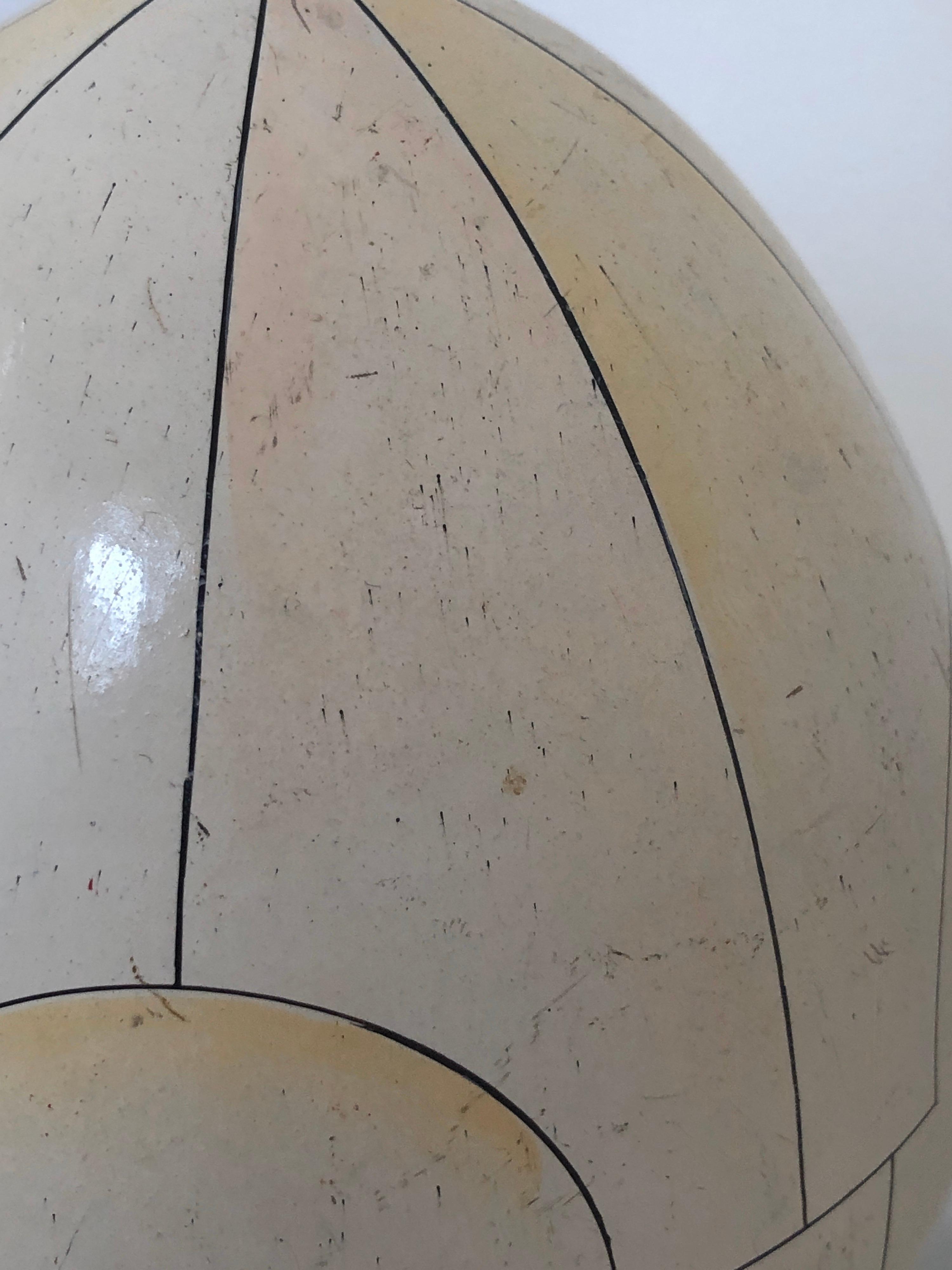 19th Century French Ceramic Egg Trompe l'oeil Faux Ivory, Signed Jean Roger, 1960